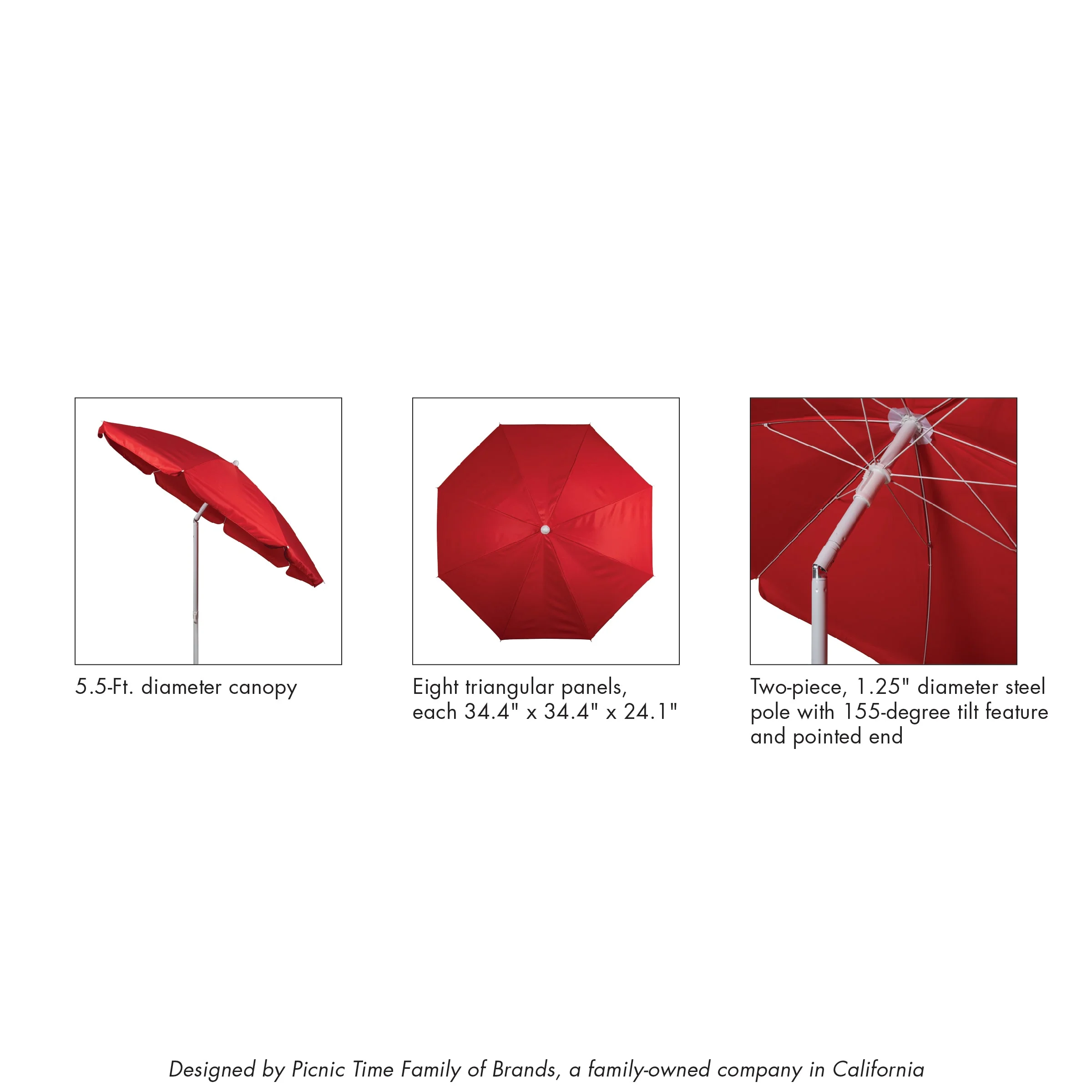 5.5 Ft. Portable Beach Umbrella - Image 18