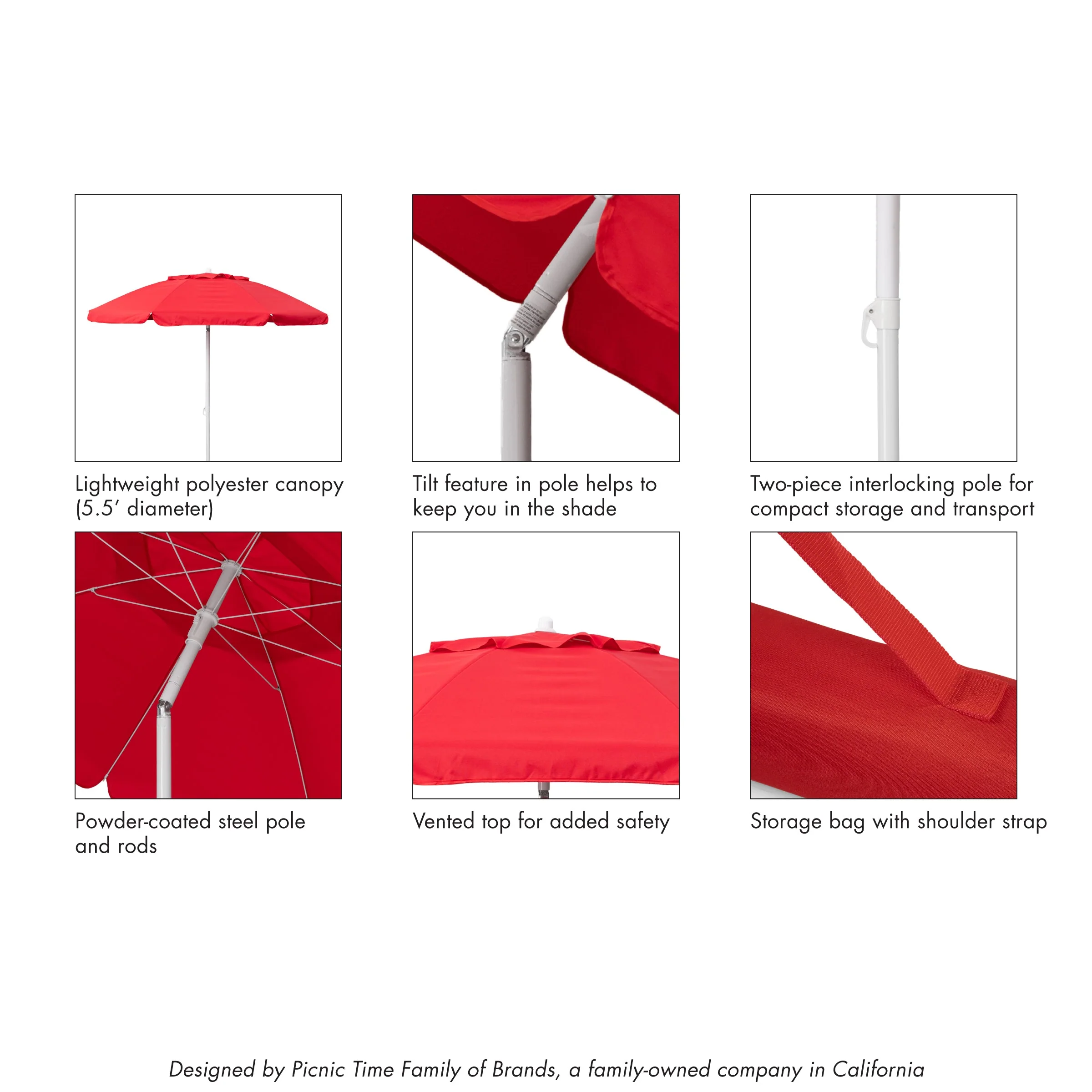 5.5 Ft. Portable Beach Umbrella - Image 209