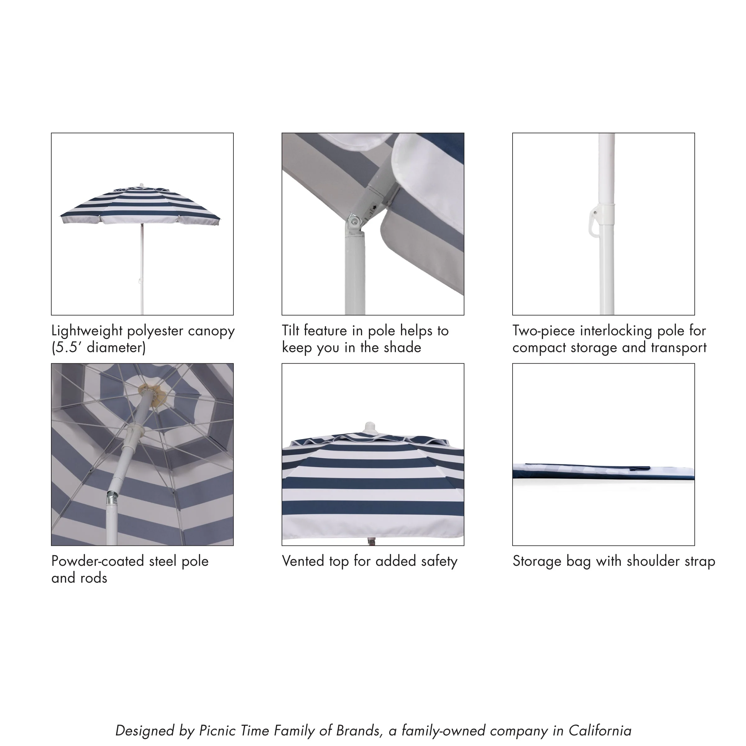 5.5 Ft. Portable Beach Umbrella - Image 95