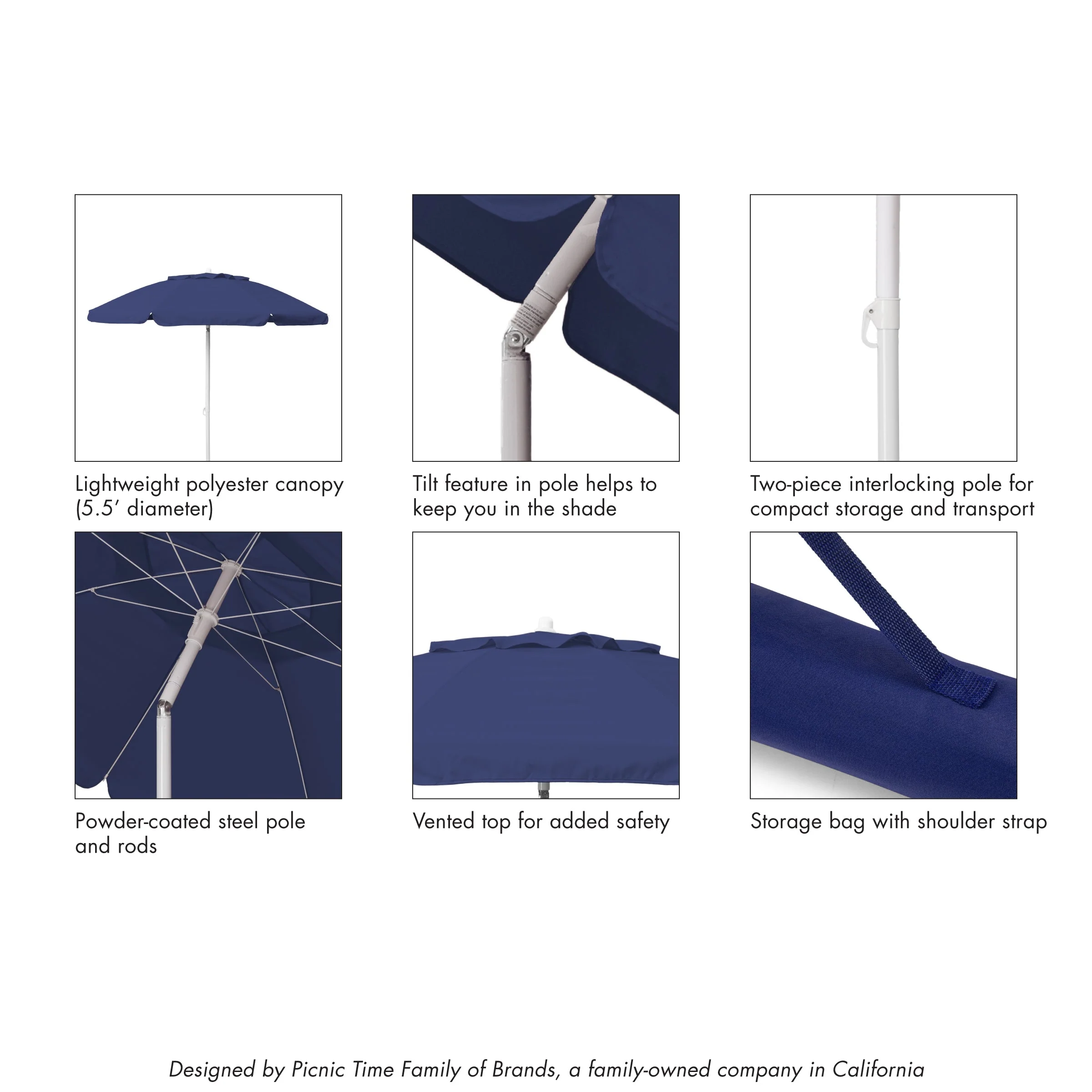 5.5 Ft. Portable Beach Umbrella - Image 99