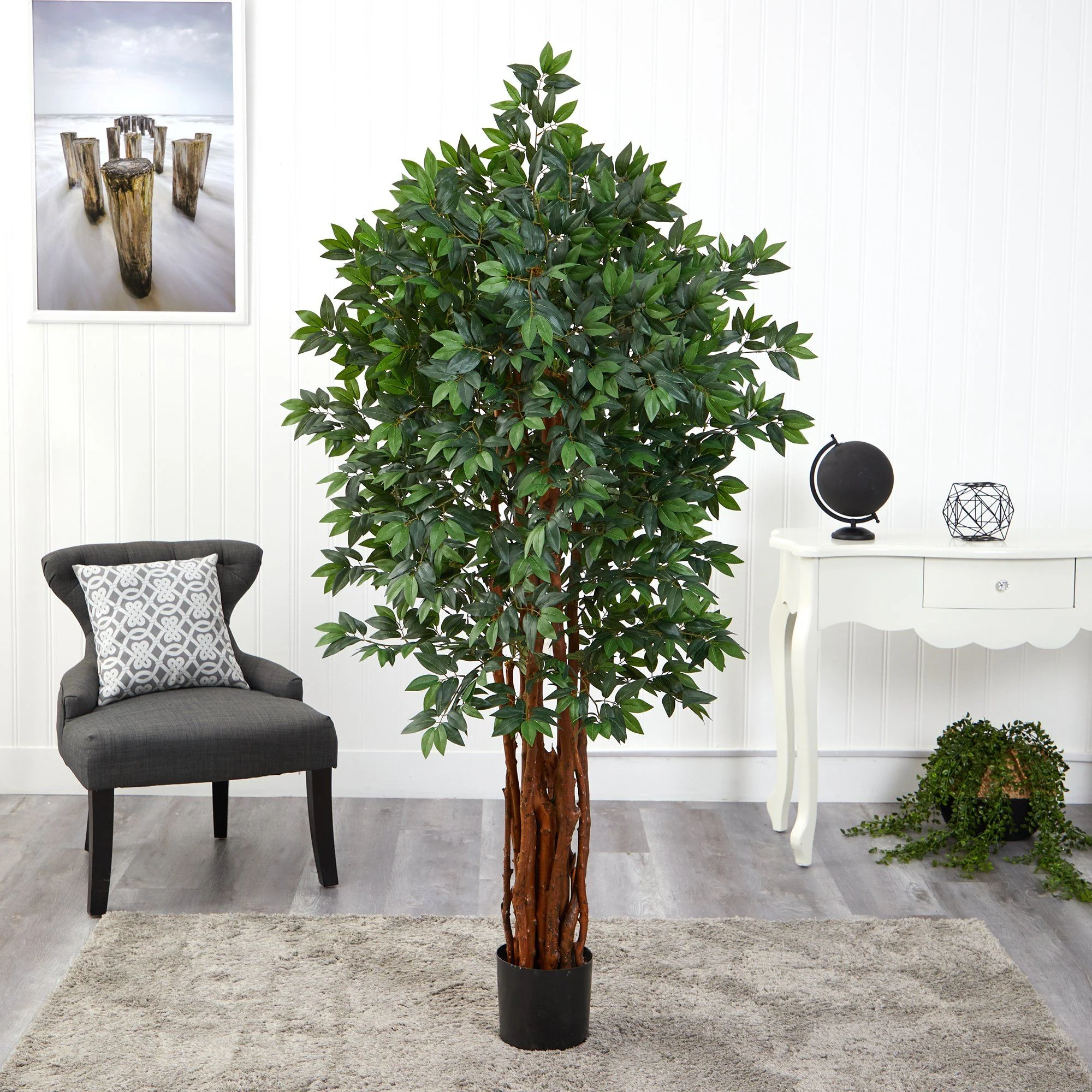 5.5’ Lychee Artificial Tree with Natural Trunk - Image 4