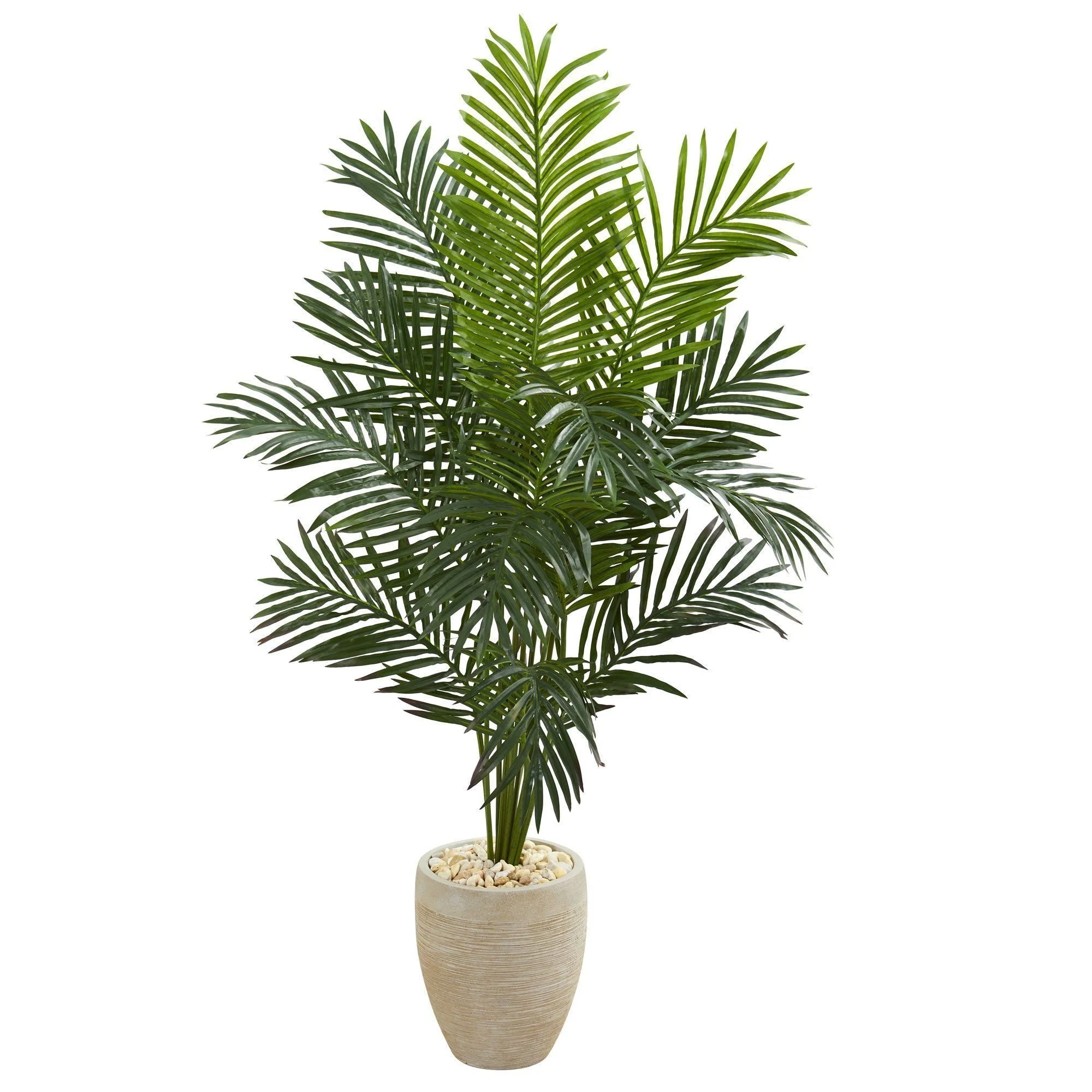 5.5’ Paradise Artificial Palm Tree in Sand Colored Planter - Image 6