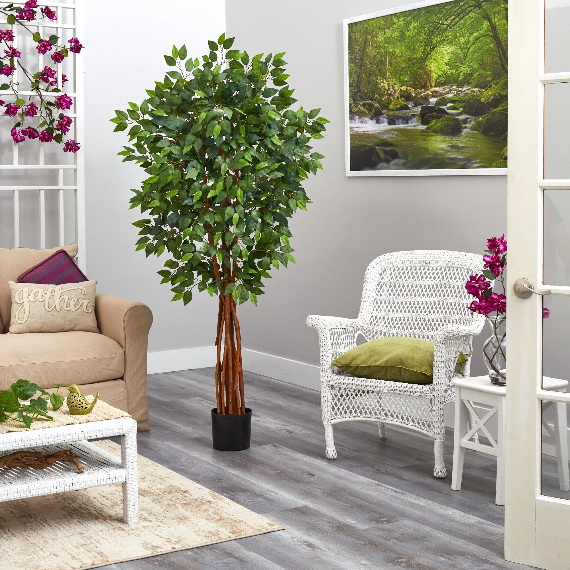 5.5’ Super Deluxe Natural Trunk Ficus Artificial Tree - Image 3