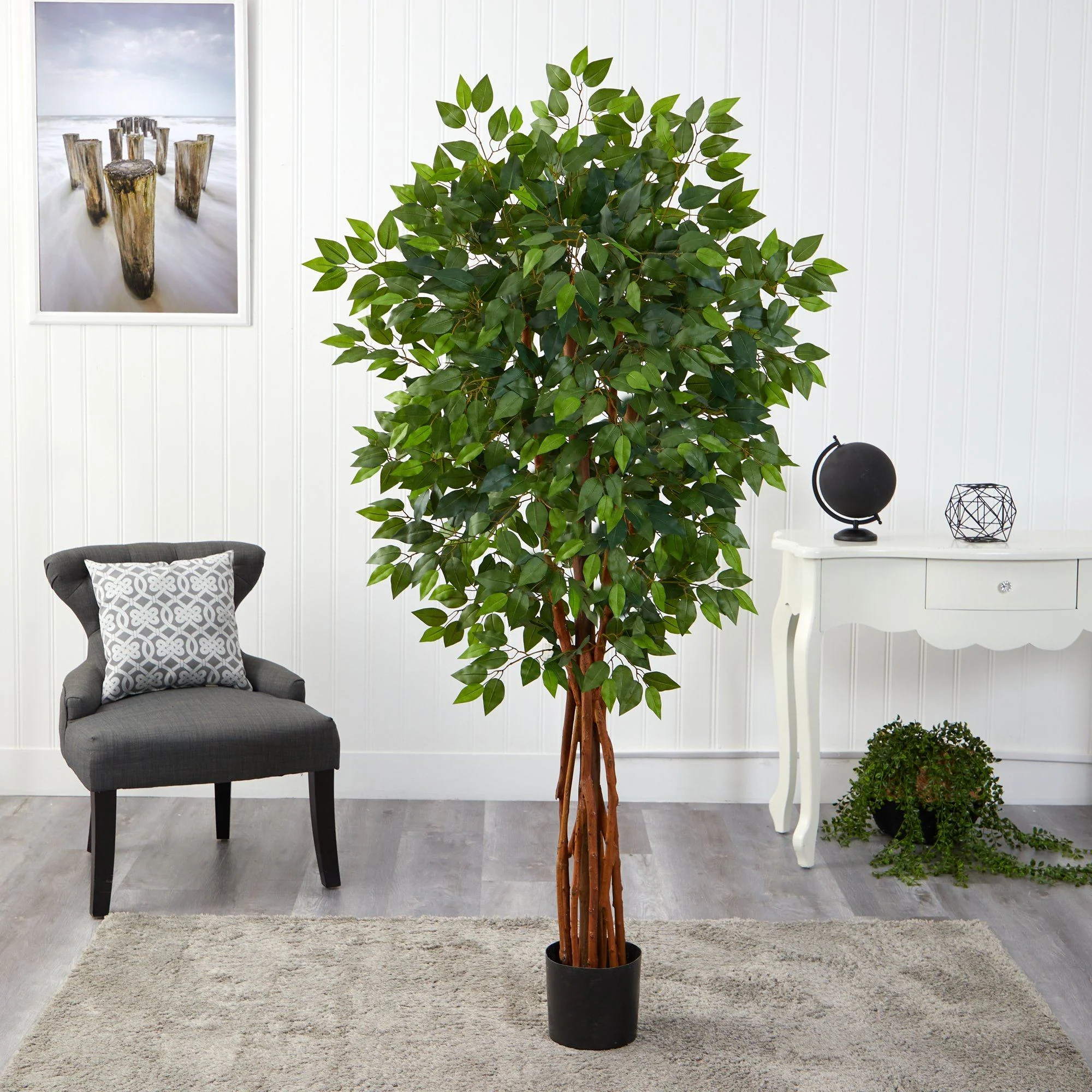 5.5’ Super Deluxe Natural Trunk Ficus Artificial Tree - Image 4