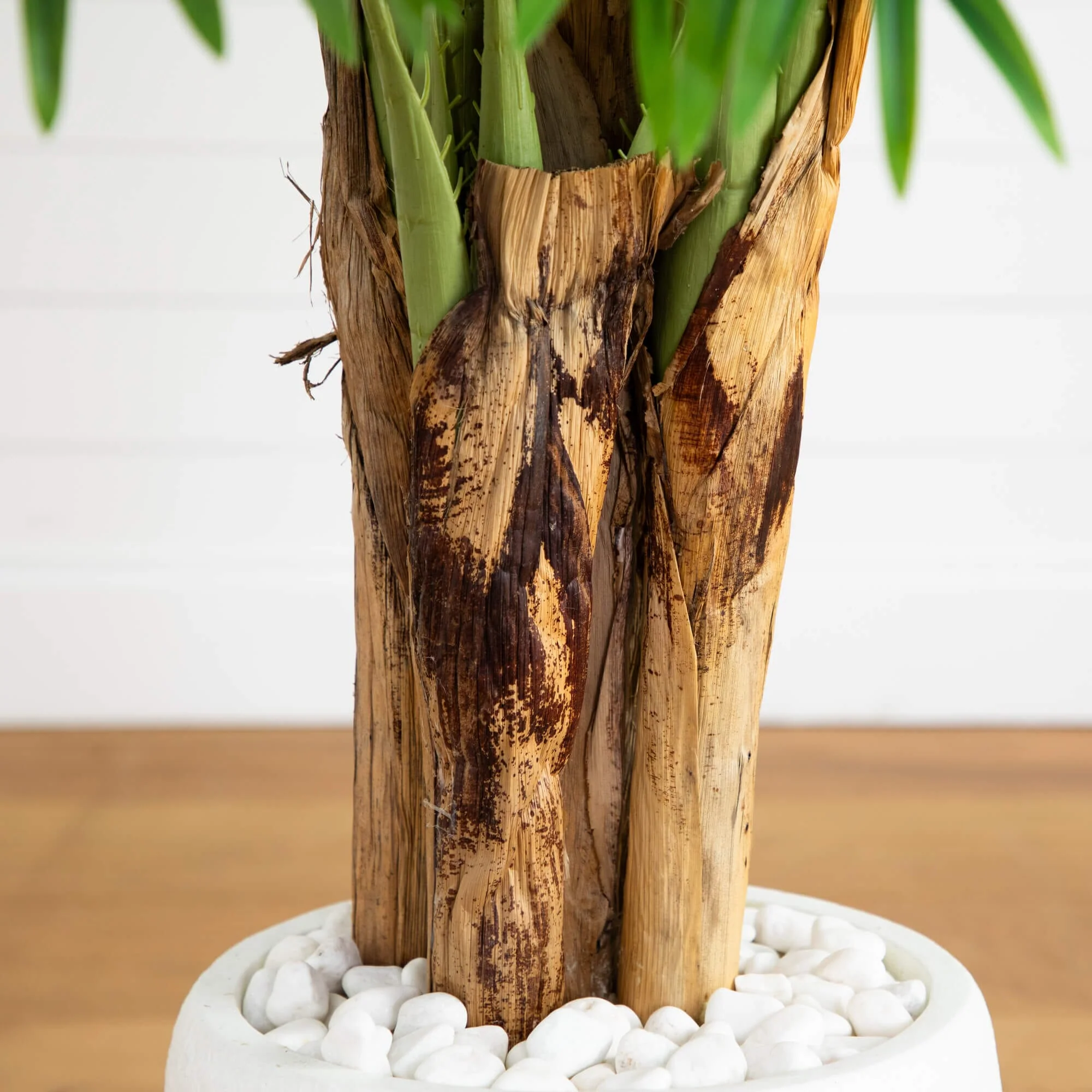 5.5’ Triple Areca Palm Artificial Tree in White Planter - Image 3