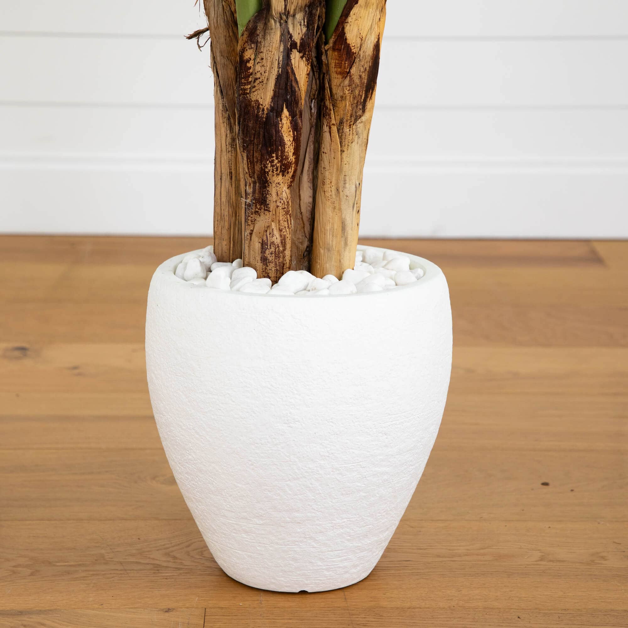 5.5’ Triple Areca Palm Artificial Tree in White Planter - Image 5