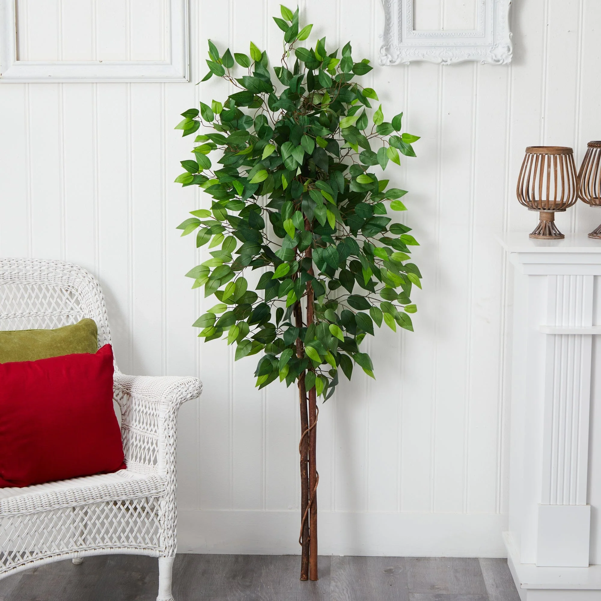 5’ Artificial Double Trunk Ficus Tree (No Pot) - Image 2