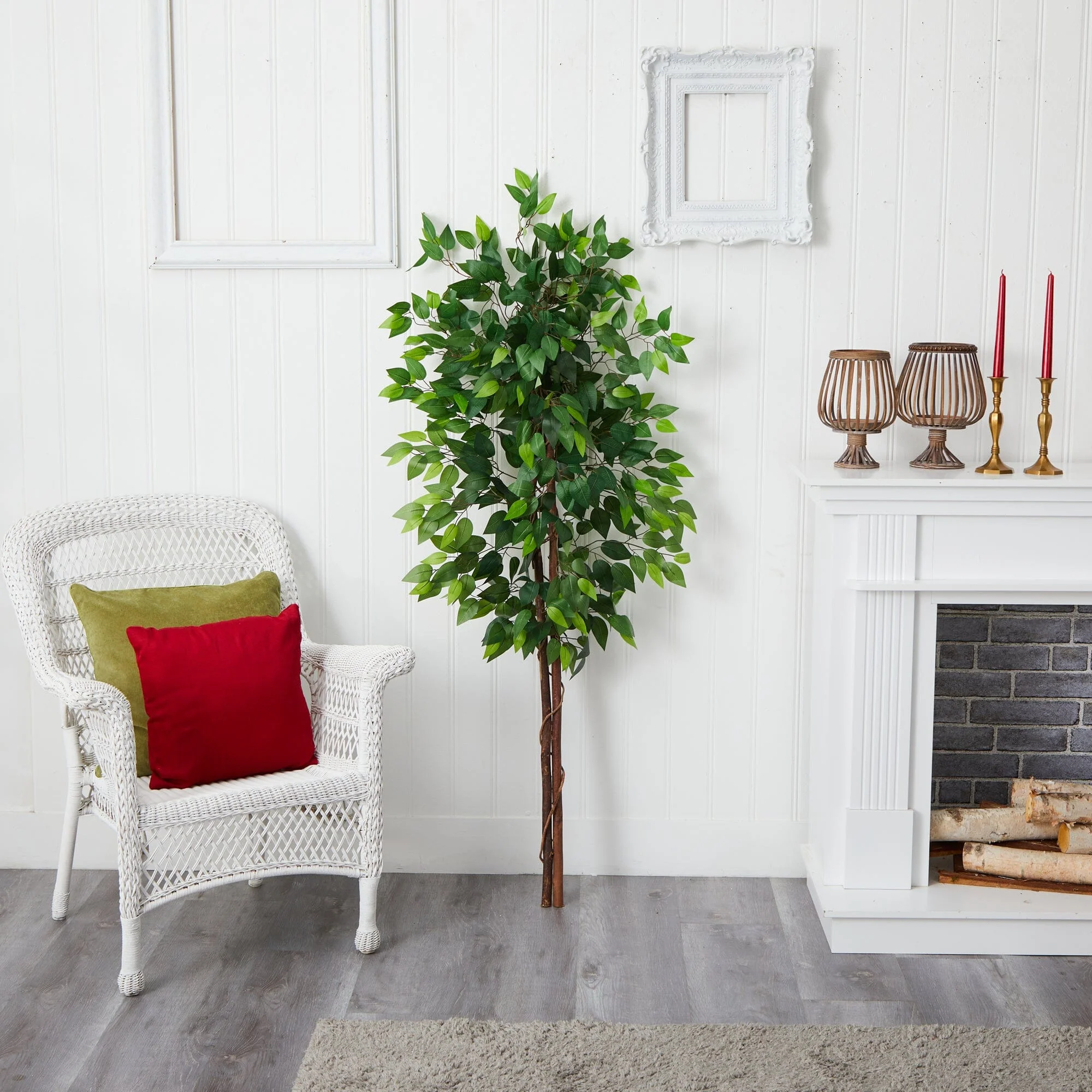 5’ Artificial Double Trunk Ficus Tree (No Pot) - Image 4