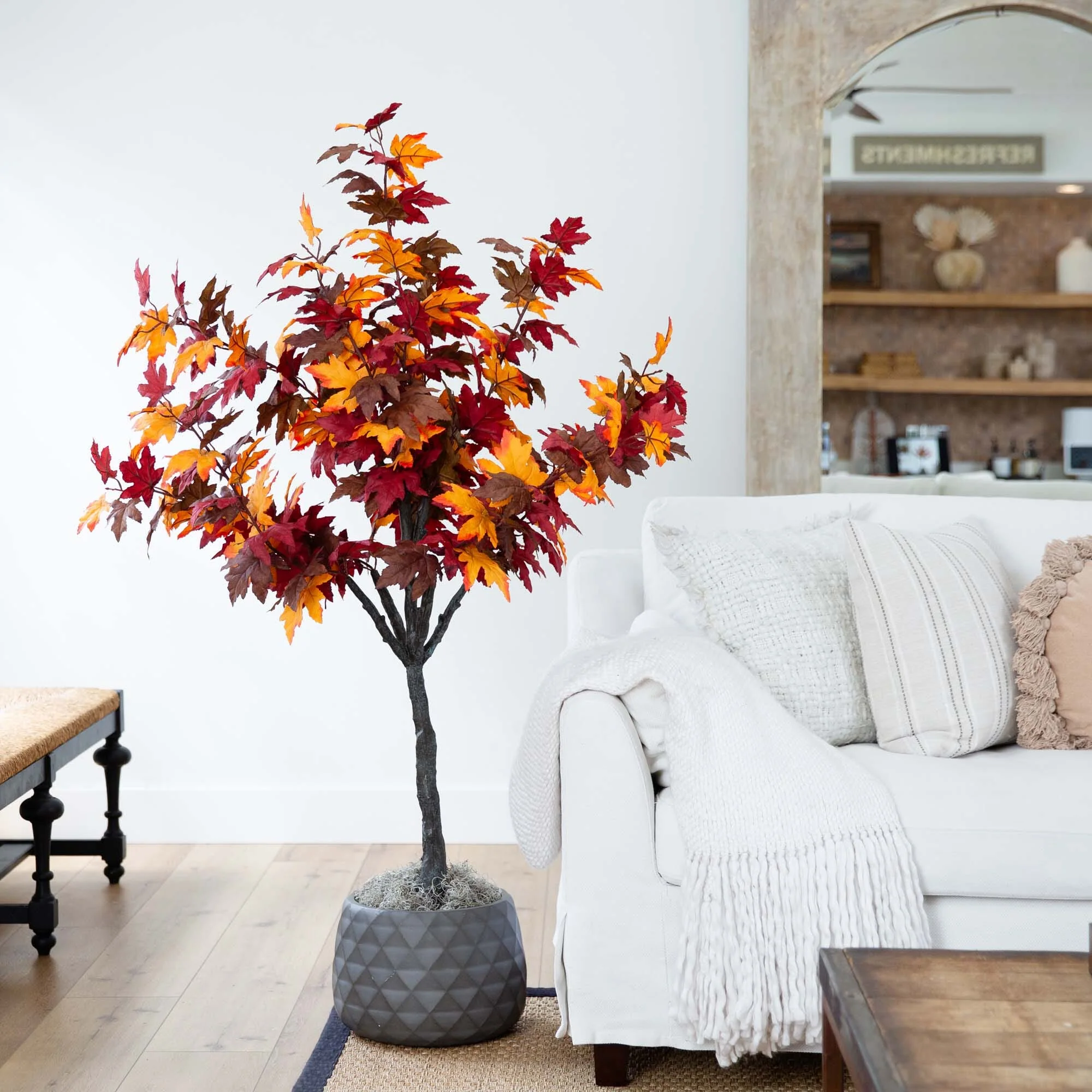 5' Artificial Fall Smoky Maple Tree - Image 3