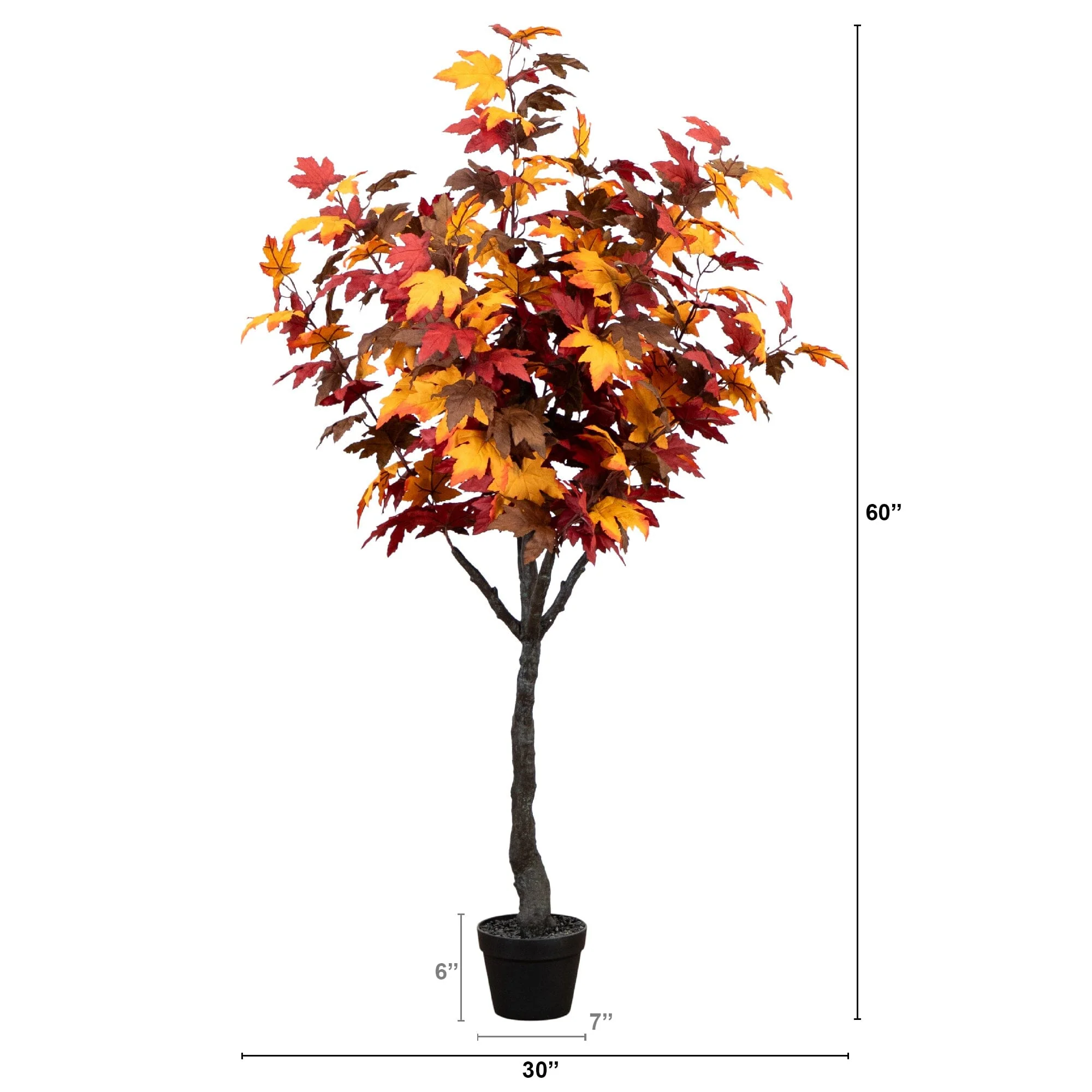 5' Artificial Fall Smoky Maple Tree - Image 4
