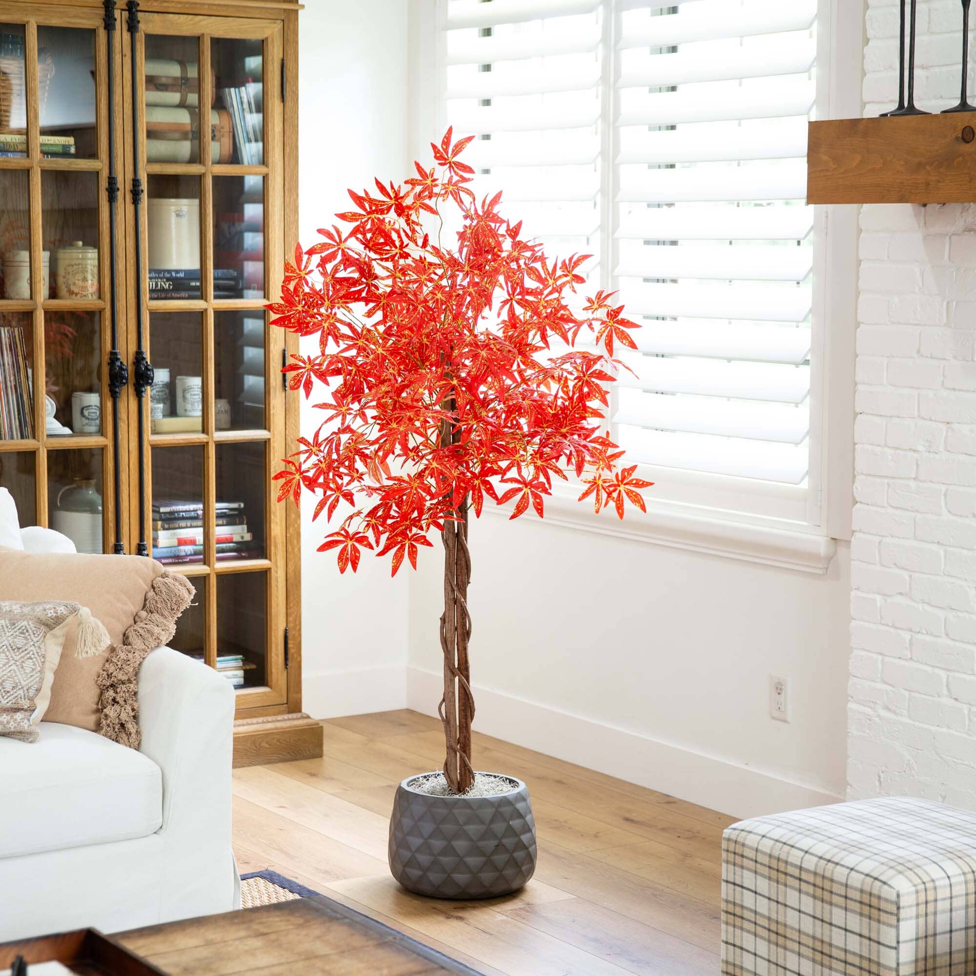 5’ Autumn Vibrant Maple Artificial Fall Tree - Image 3