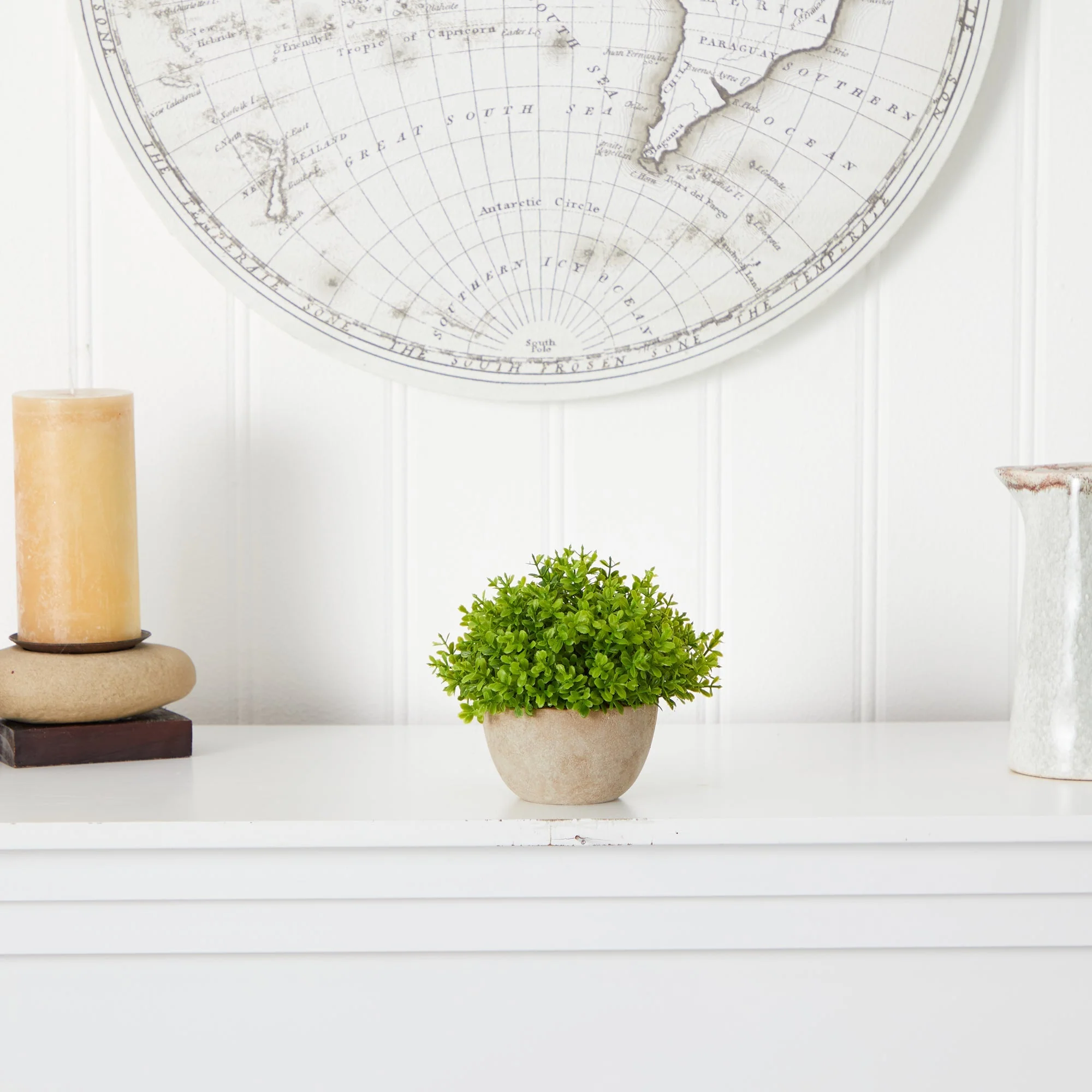 5” Boxwood Artificial Plant in Decorative Planter - Image 3