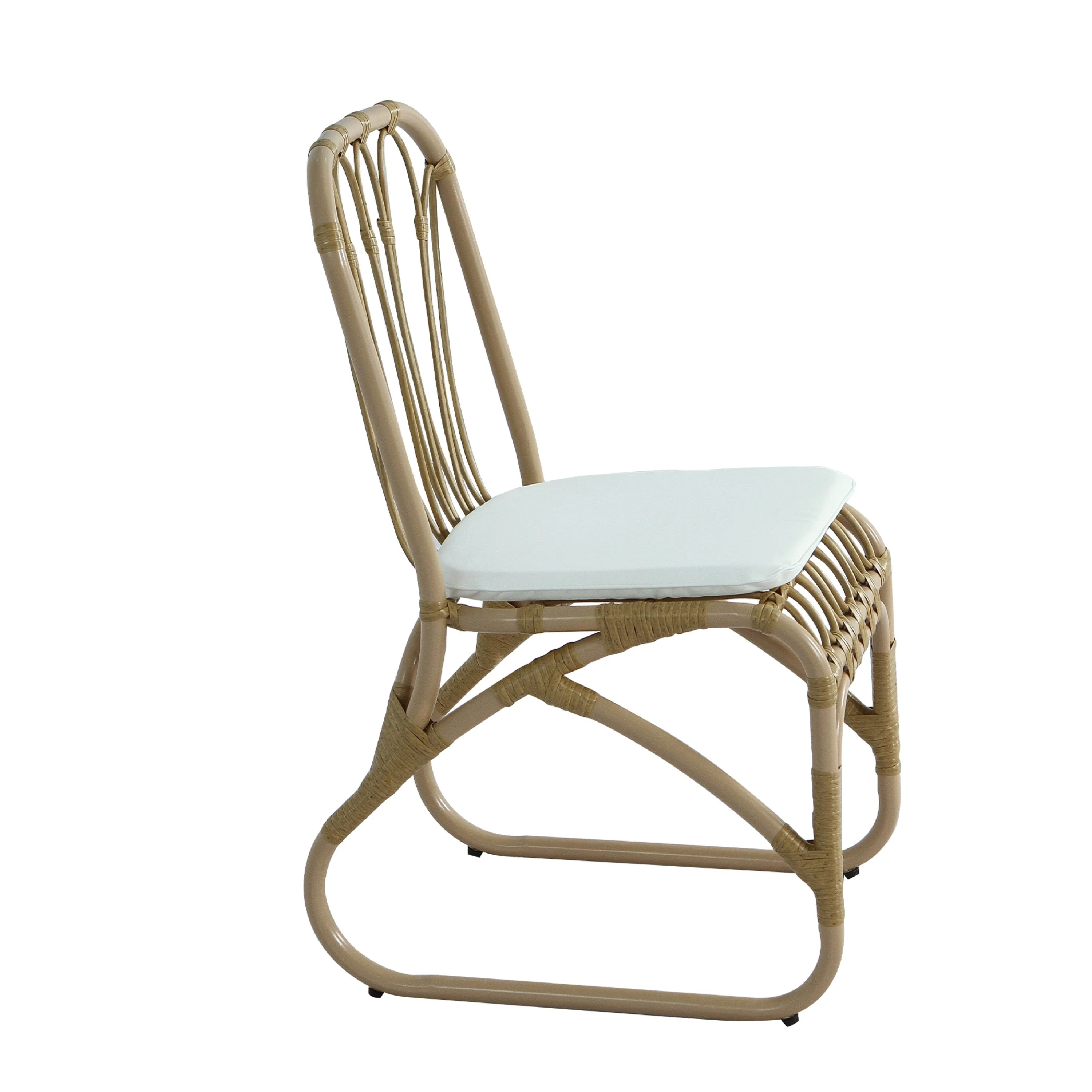 5 PCS Outdoor Dining Set for 4 with Acacia Wood Top & Rattan Chairs - Image 10
