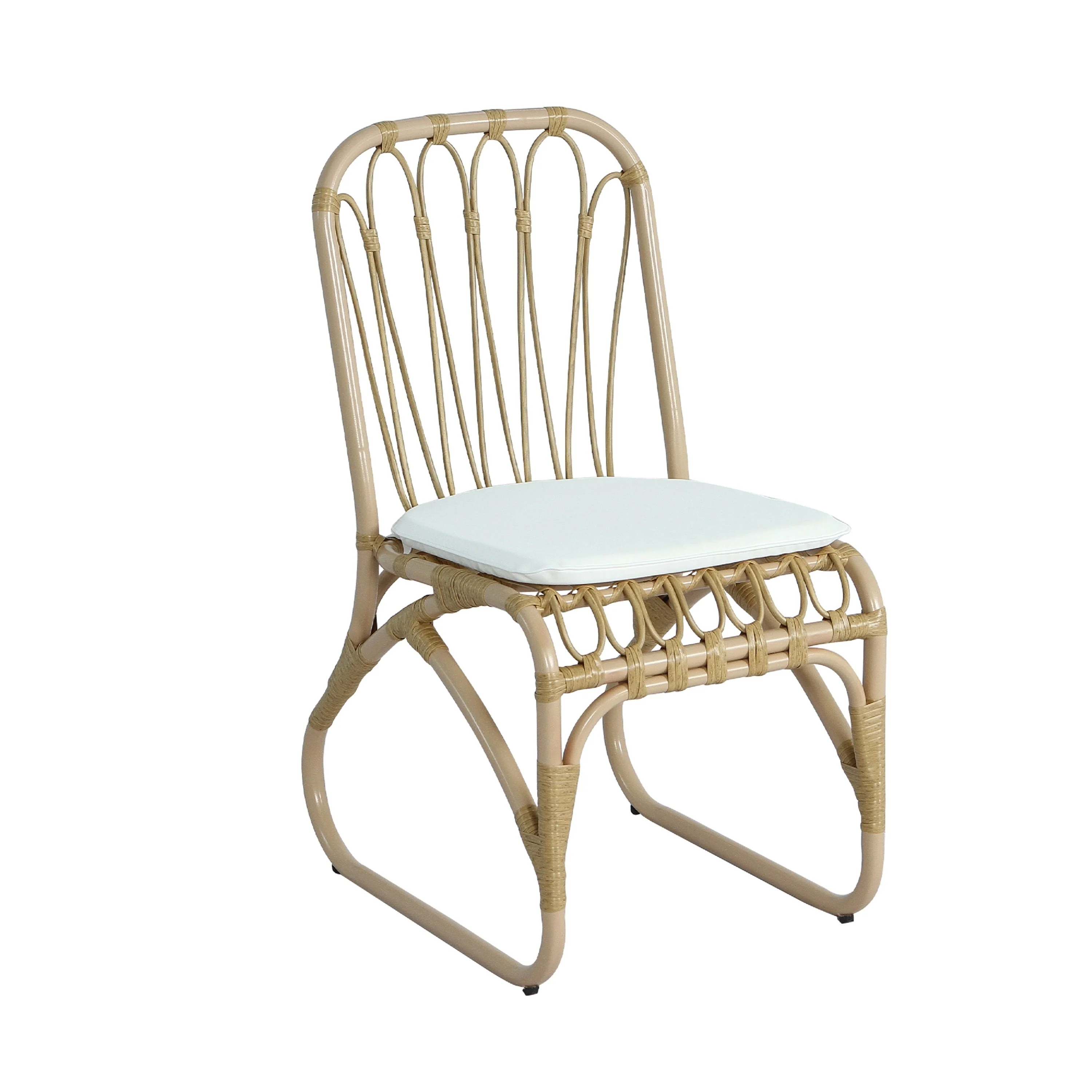 5 PCS Outdoor Dining Set for 4 with Acacia Wood Top & Rattan Chairs - Image 7