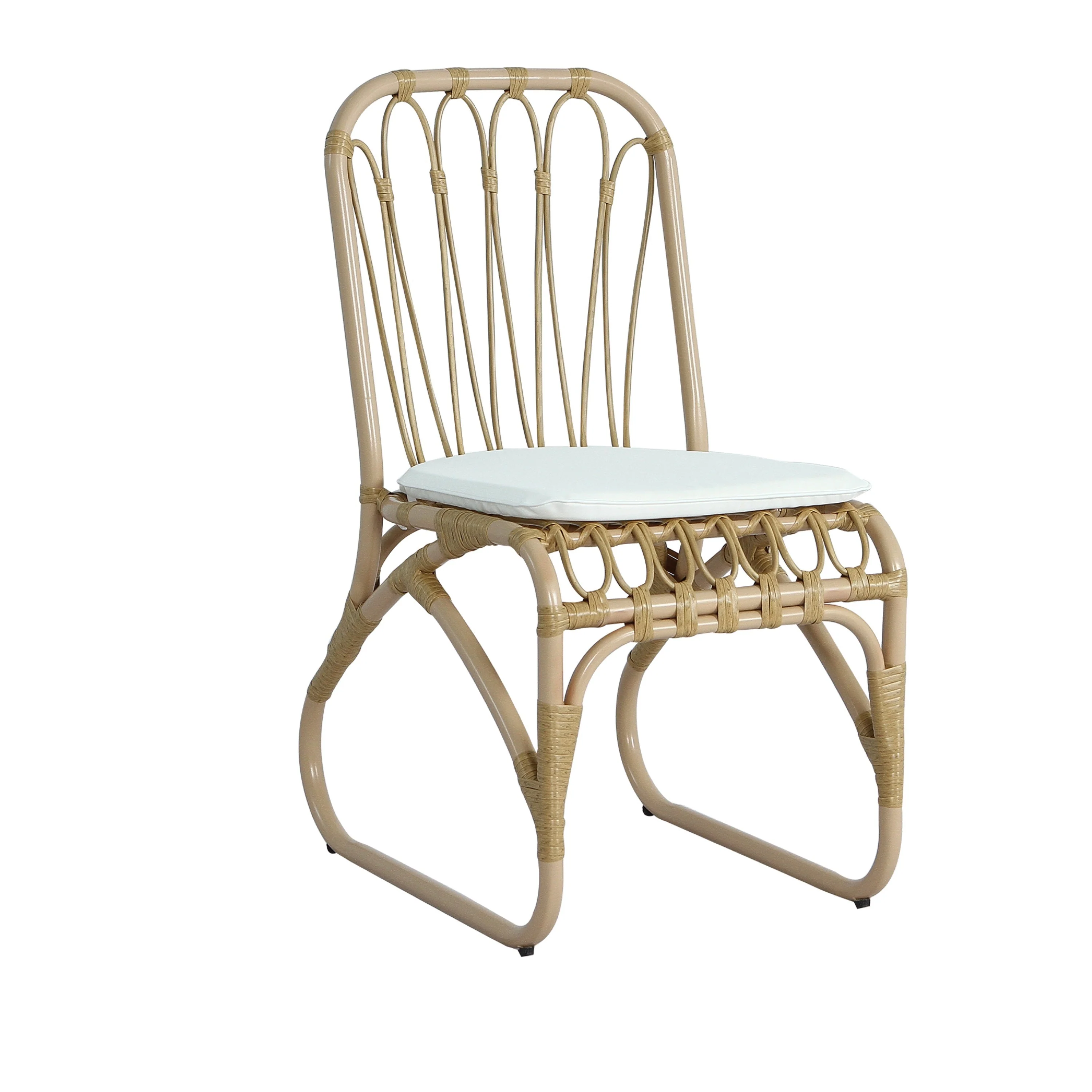 5 PCS Outdoor Dining Set for 4 with Acacia Wood Top & Rattan Chairs - Image 9