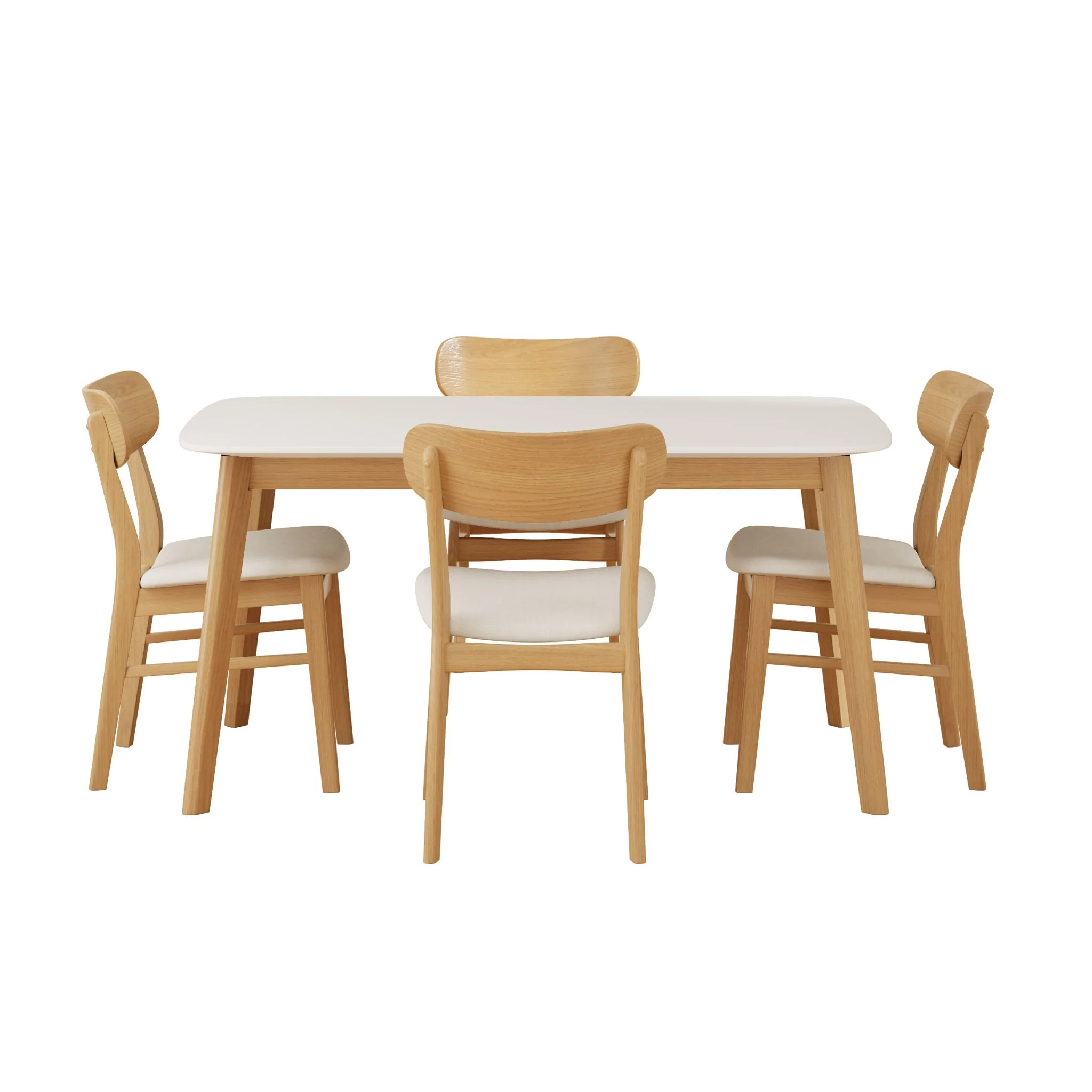 5 Piece Dining Set With Table And Upholstered Chairs - Image 2