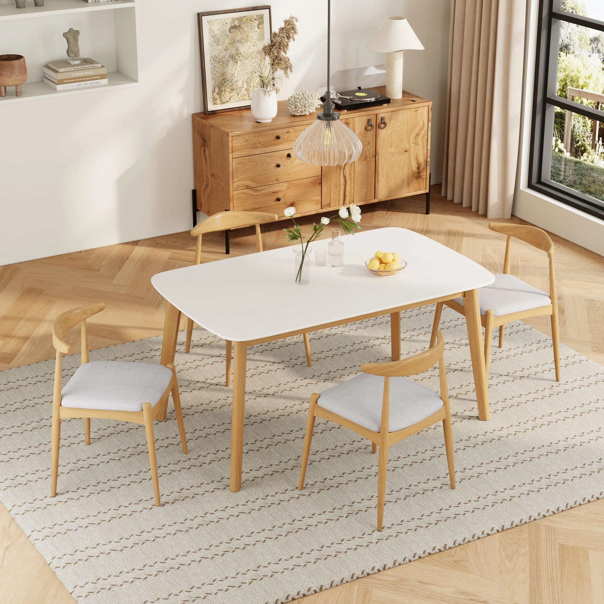 5 Piece Dining Set with Upholstered Chairs - Image 3