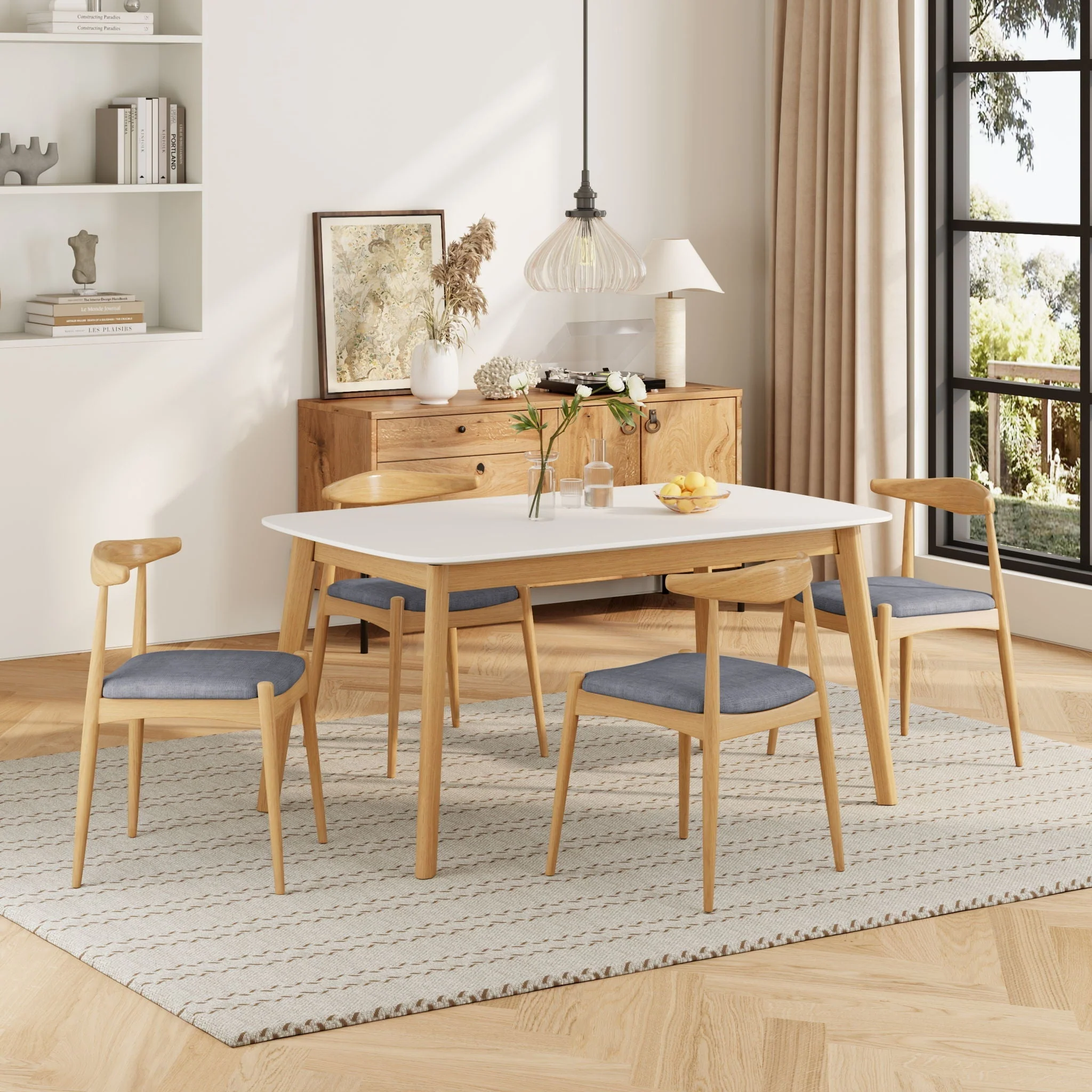 5 Piece Dining Set with Upholstered Chairs - Image 4