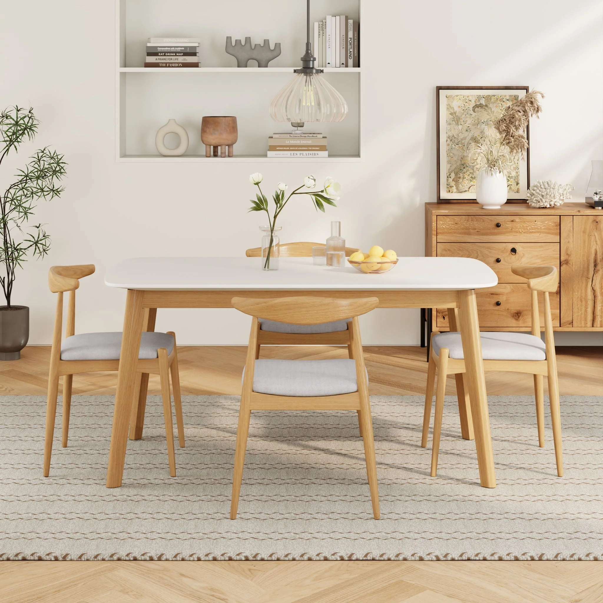 5 Piece Dining Set with Upholstered Chairs - Image 6