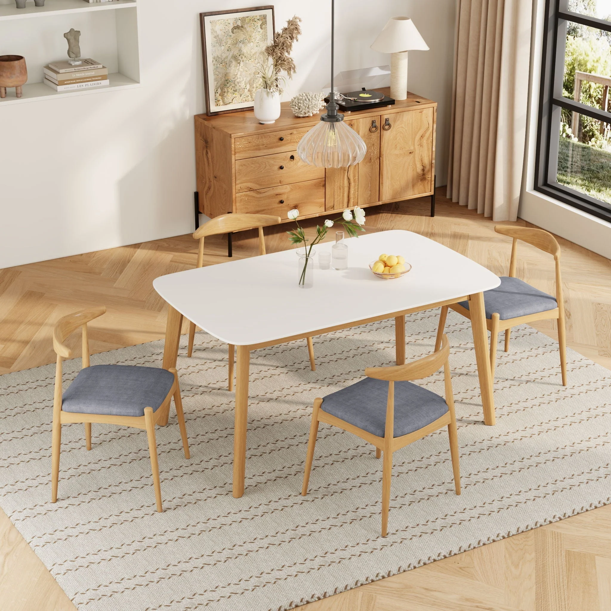 5 Piece Dining Set with Upholstered Chairs - Image 7