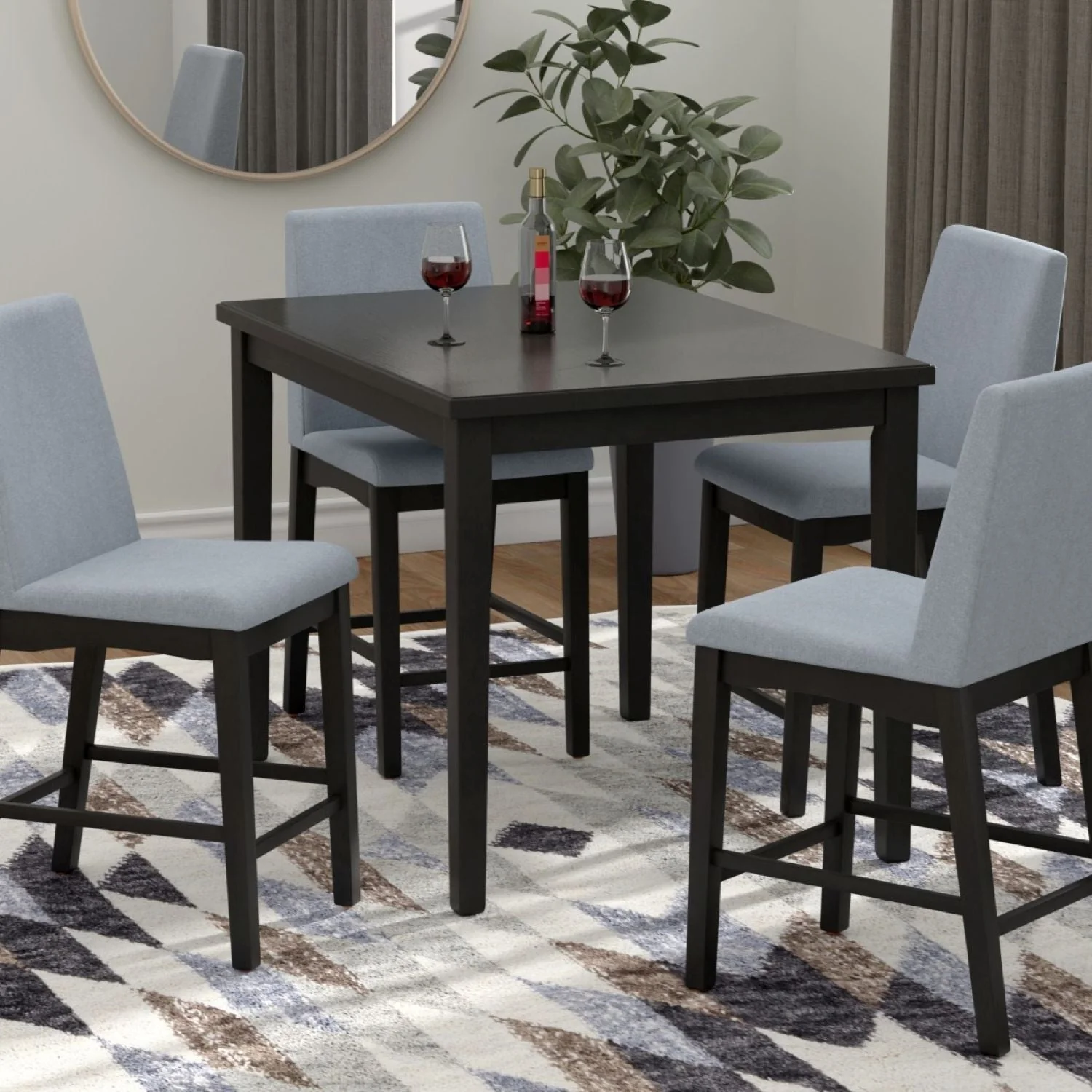 5 Piece Gathering Height Set - Gray - Wood - Image 4