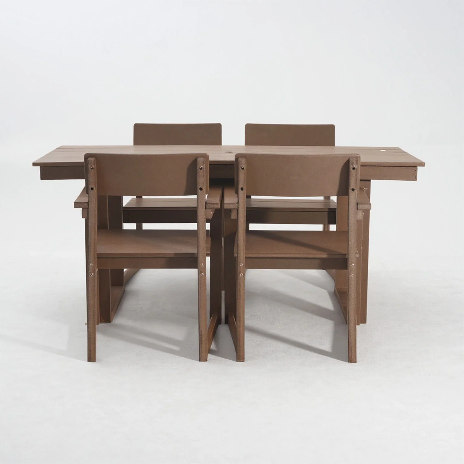 5 Piece Outdoor Dining Set with Umbrella Hole and 4 Armrest Chairs - Image 4