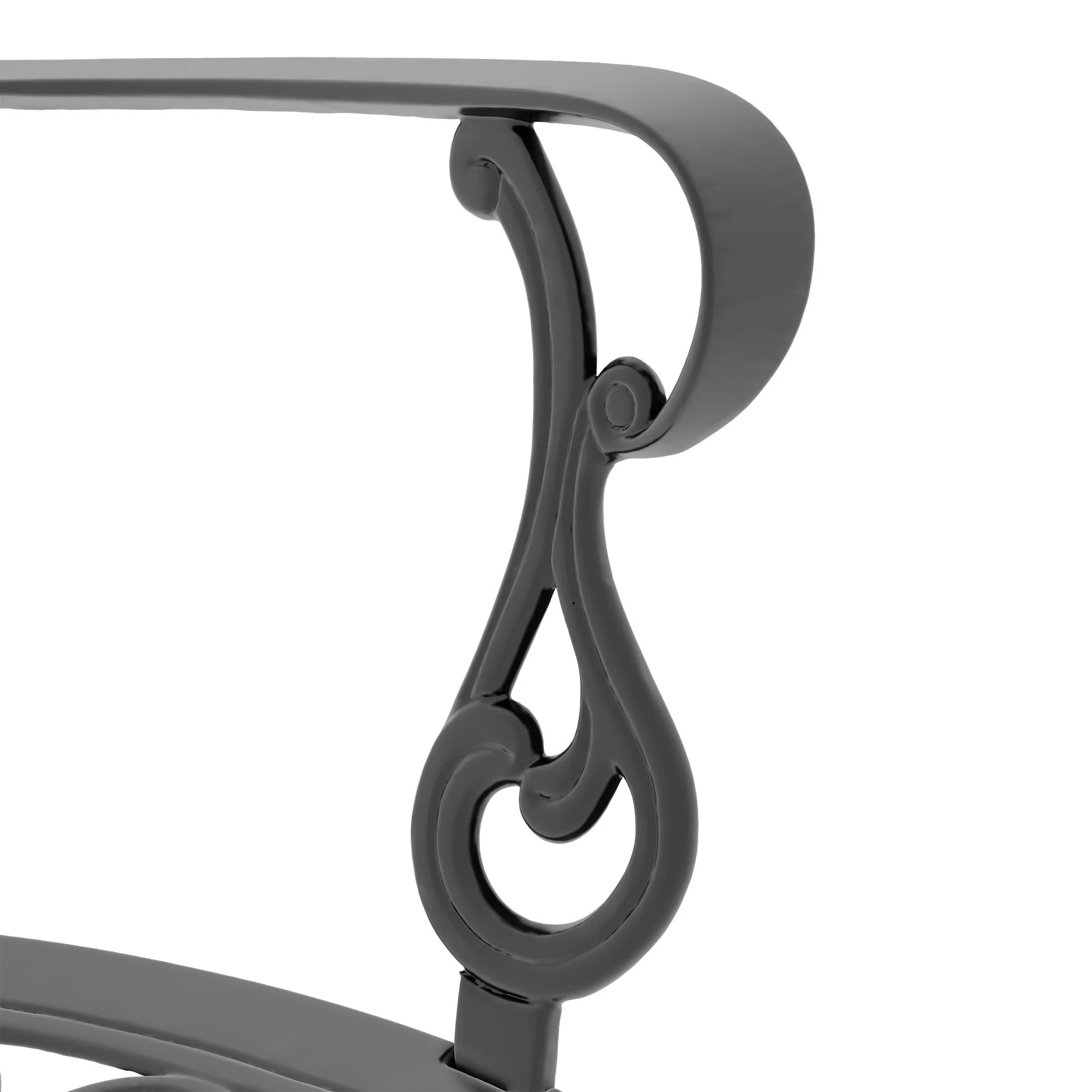 5-Piece Set of Cast Aluminum Patio Furniture with Off-White Cushions - Image 11