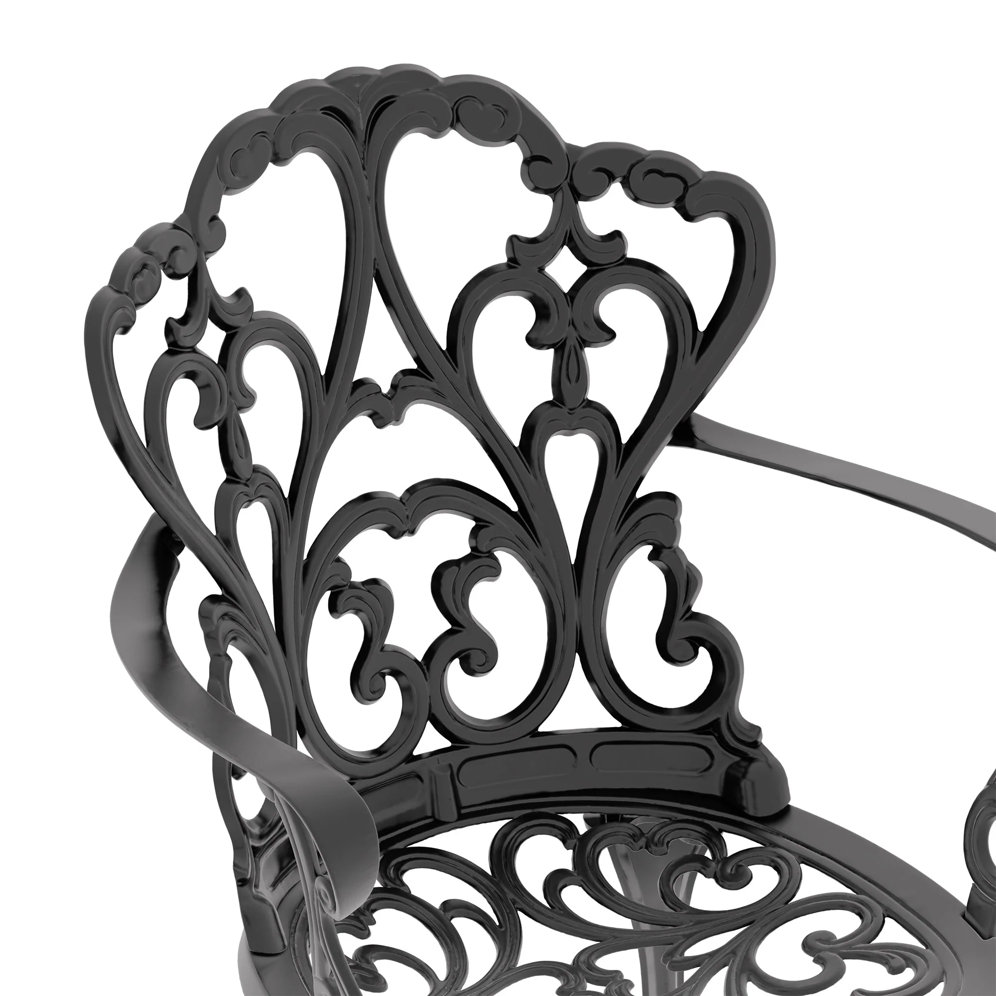 5-Piece Set of Cast Aluminum Patio Furniture with Off-White Cushions - Image 8