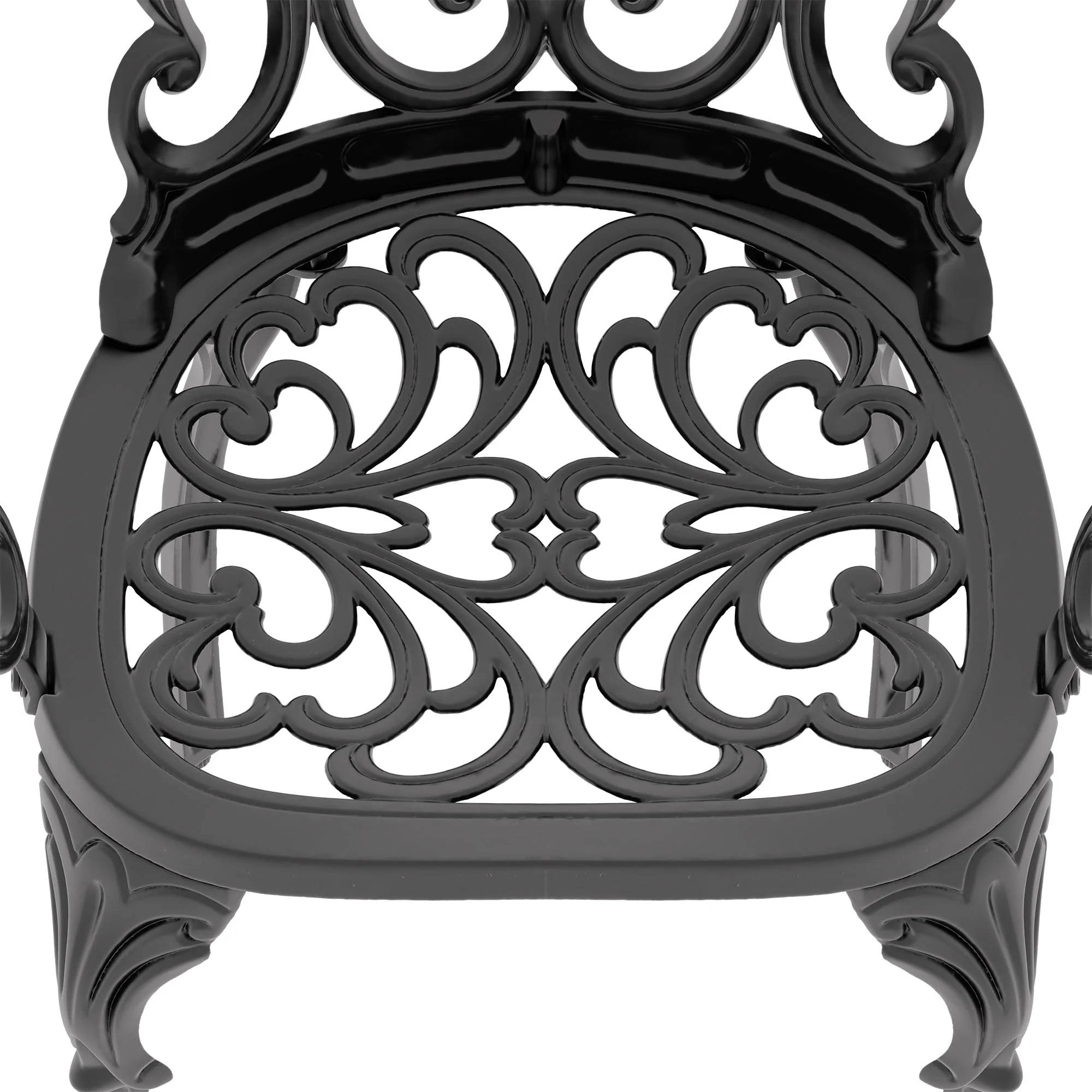 5-Piece Set of Cast Aluminum Patio Furniture with Off-White Cushions - Image 9