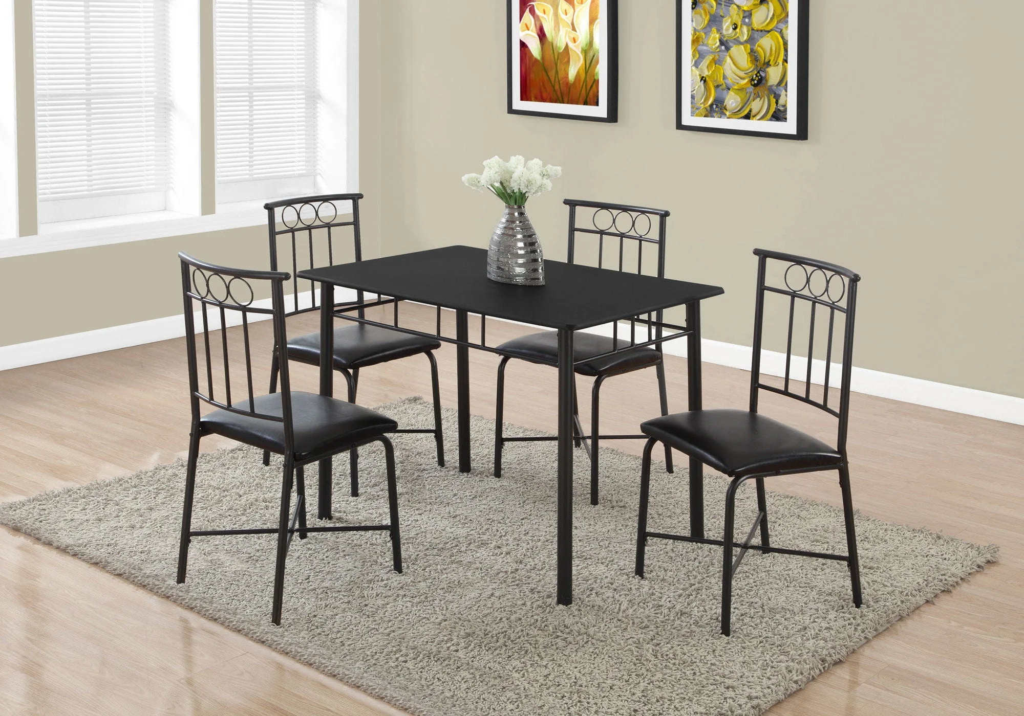 5 Pieces Dining Table Set, Small, Rectangular - Image 2