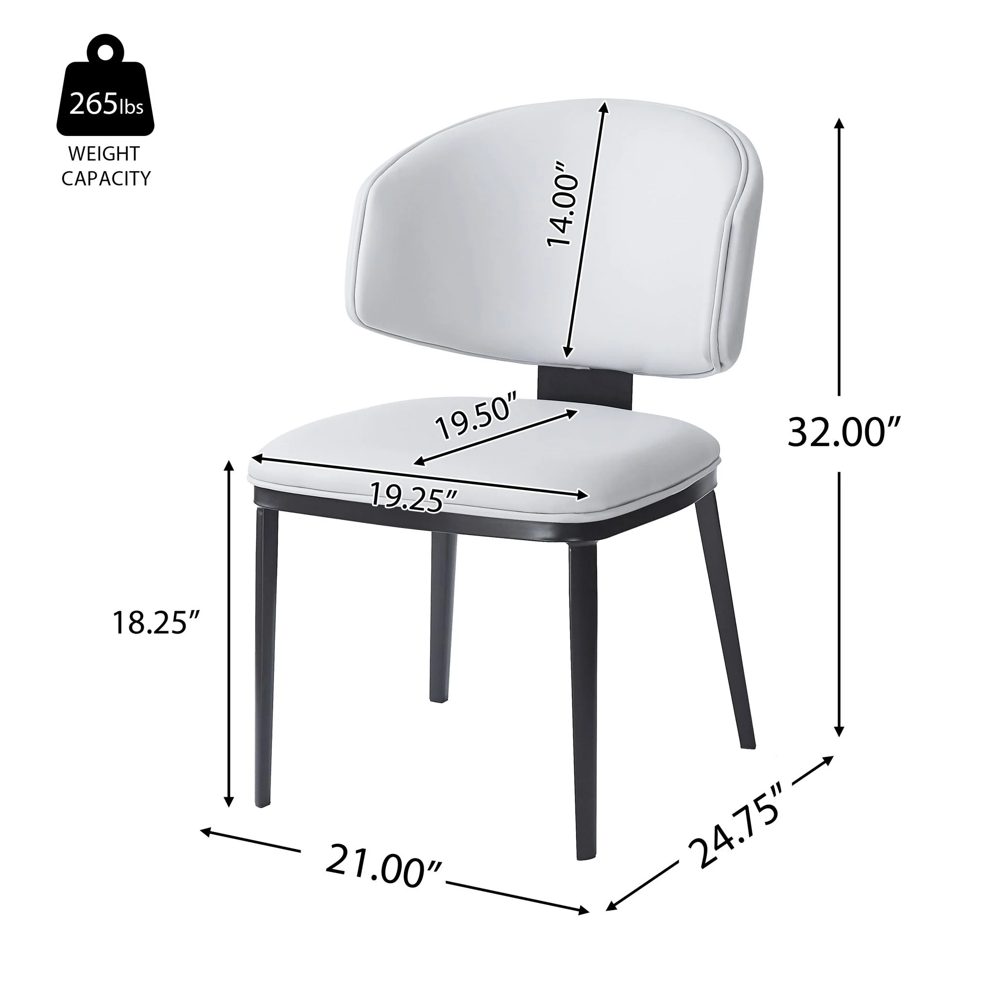 5 Pieces Modern Faux Leather And Metal Dining Set - Image 12