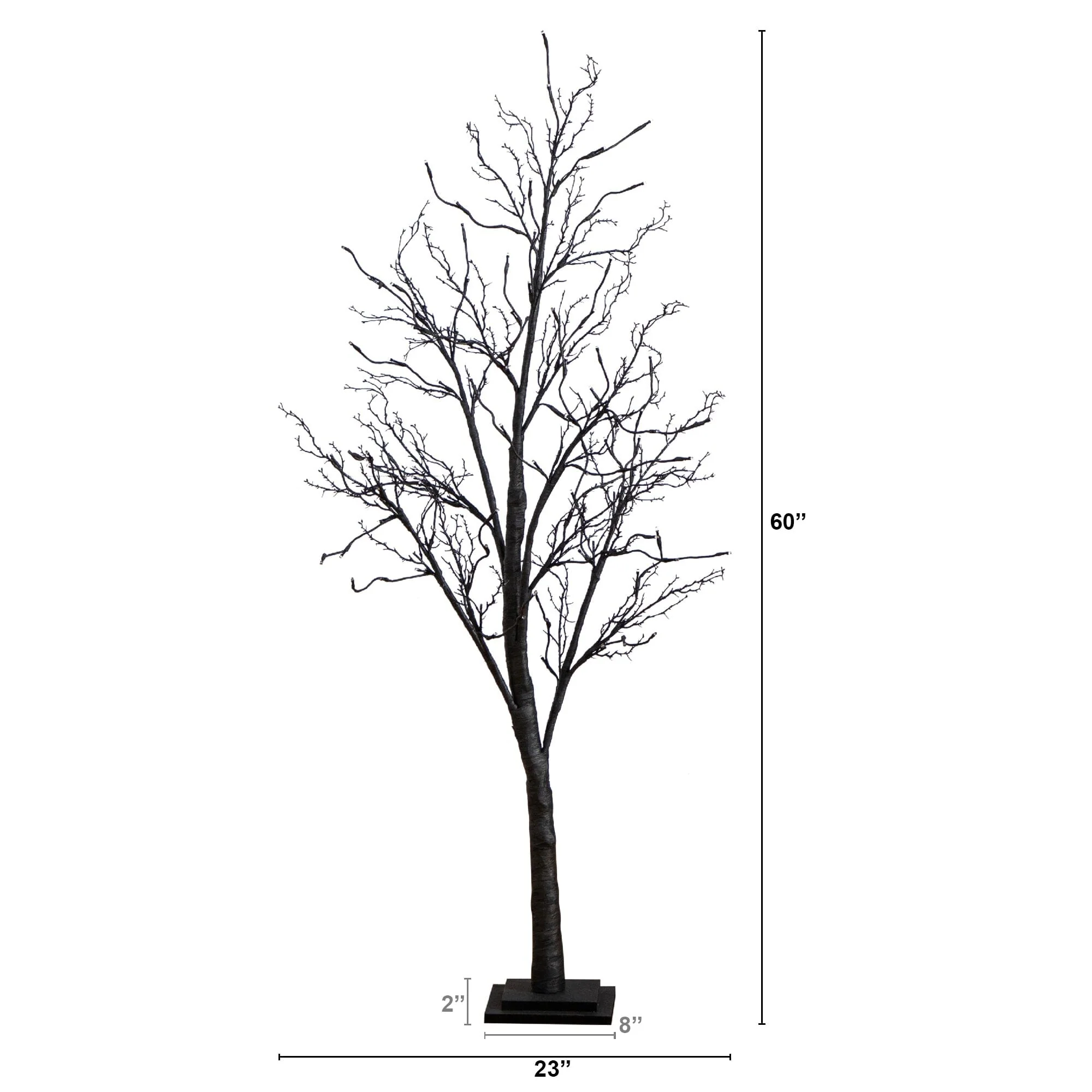 5’ Pre-Lit Halloween Deluxe Black Twig Artificial Tree with 102 Orange & Purple LED Lights - Image 10