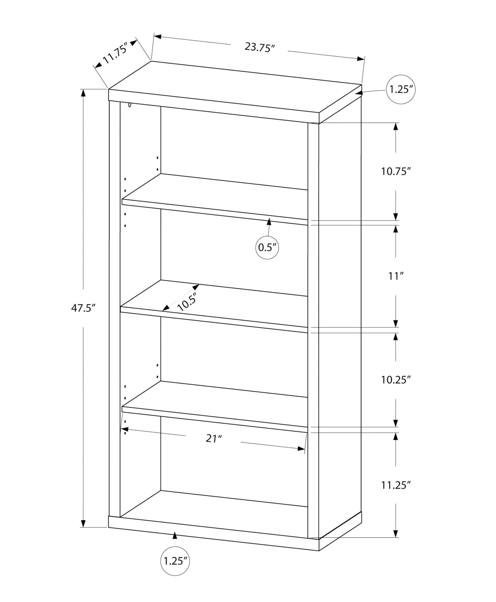 5 Tier For Office Bookshelf, Bookcase, Etagere, Contemporary & Modern - Image 21