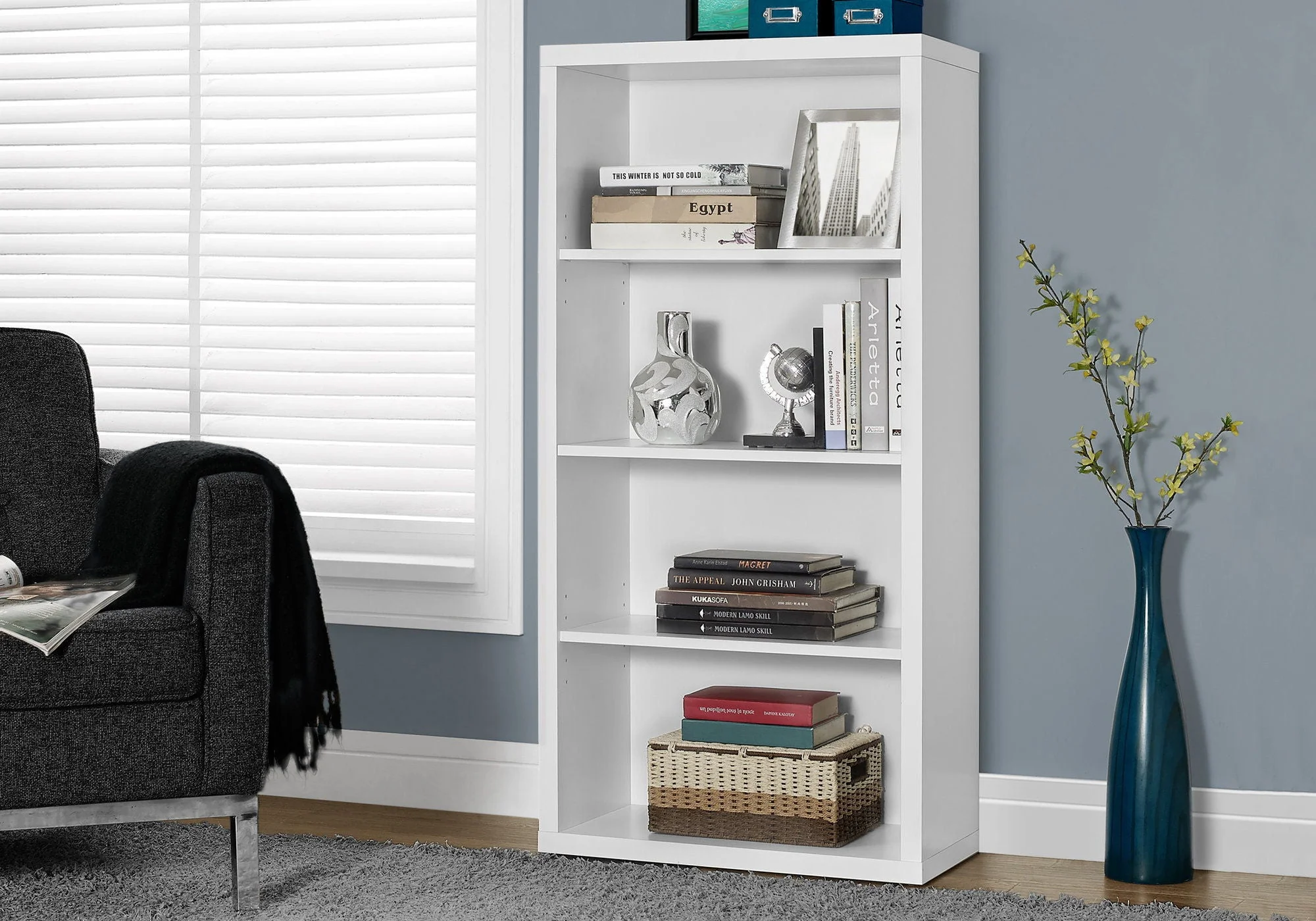 5 Tier For Office Bookshelf, Bookcase, Etagere, Contemporary & Modern - Image 7