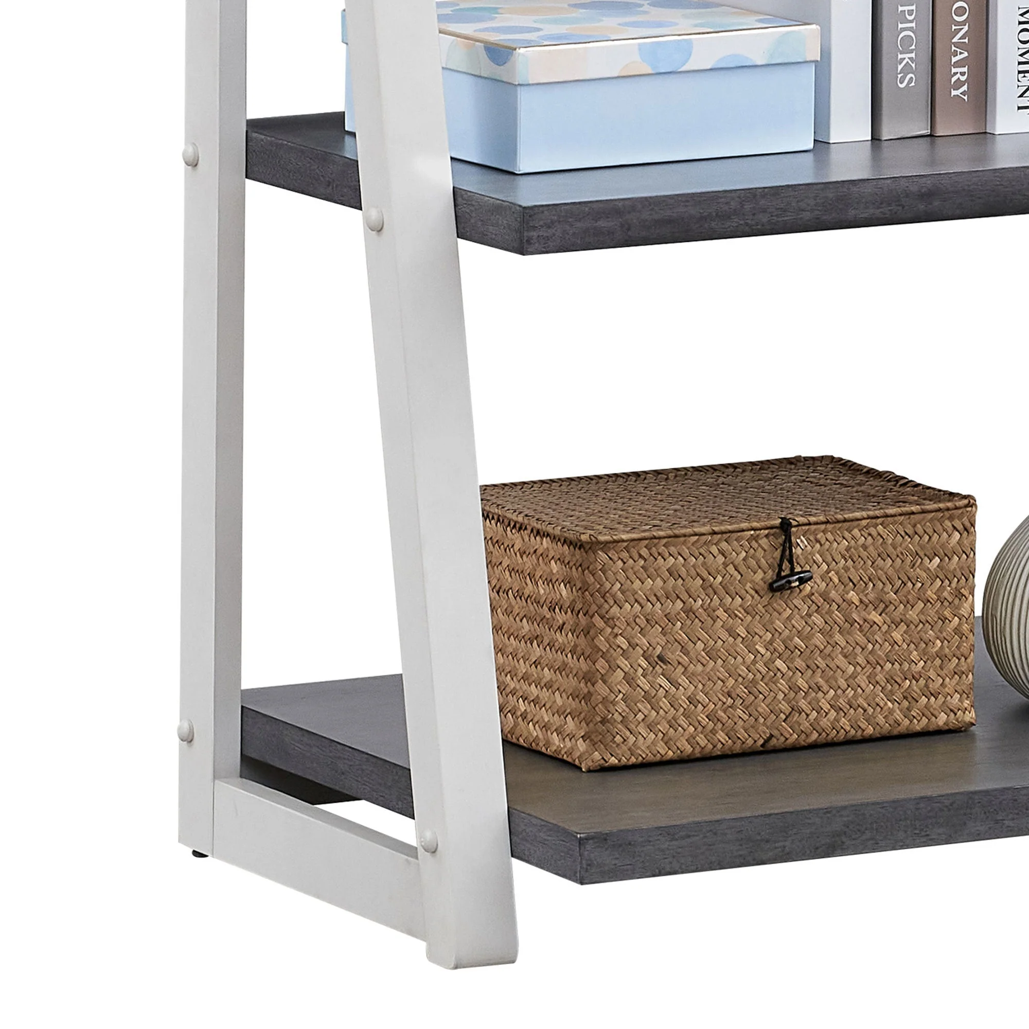 5-Tier Ladder Shelf with Rubber Wood Frame - Image 7