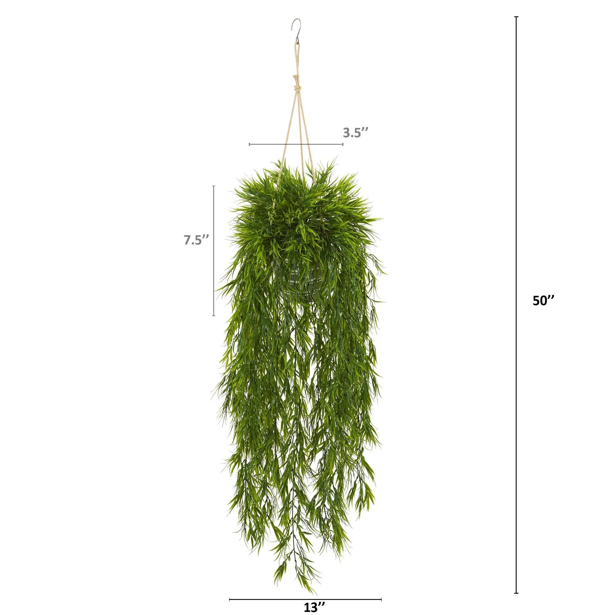 50” Mini Bamboo Artificial Plant in Hanging Metal Bucket - Image 2