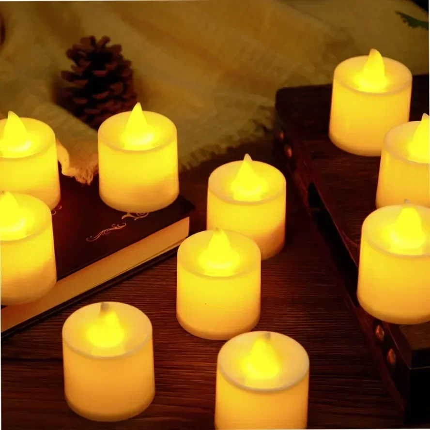 50 PCS LED Flameless Tealight Candles – Battery Operated Warm Light Decor - Image 3