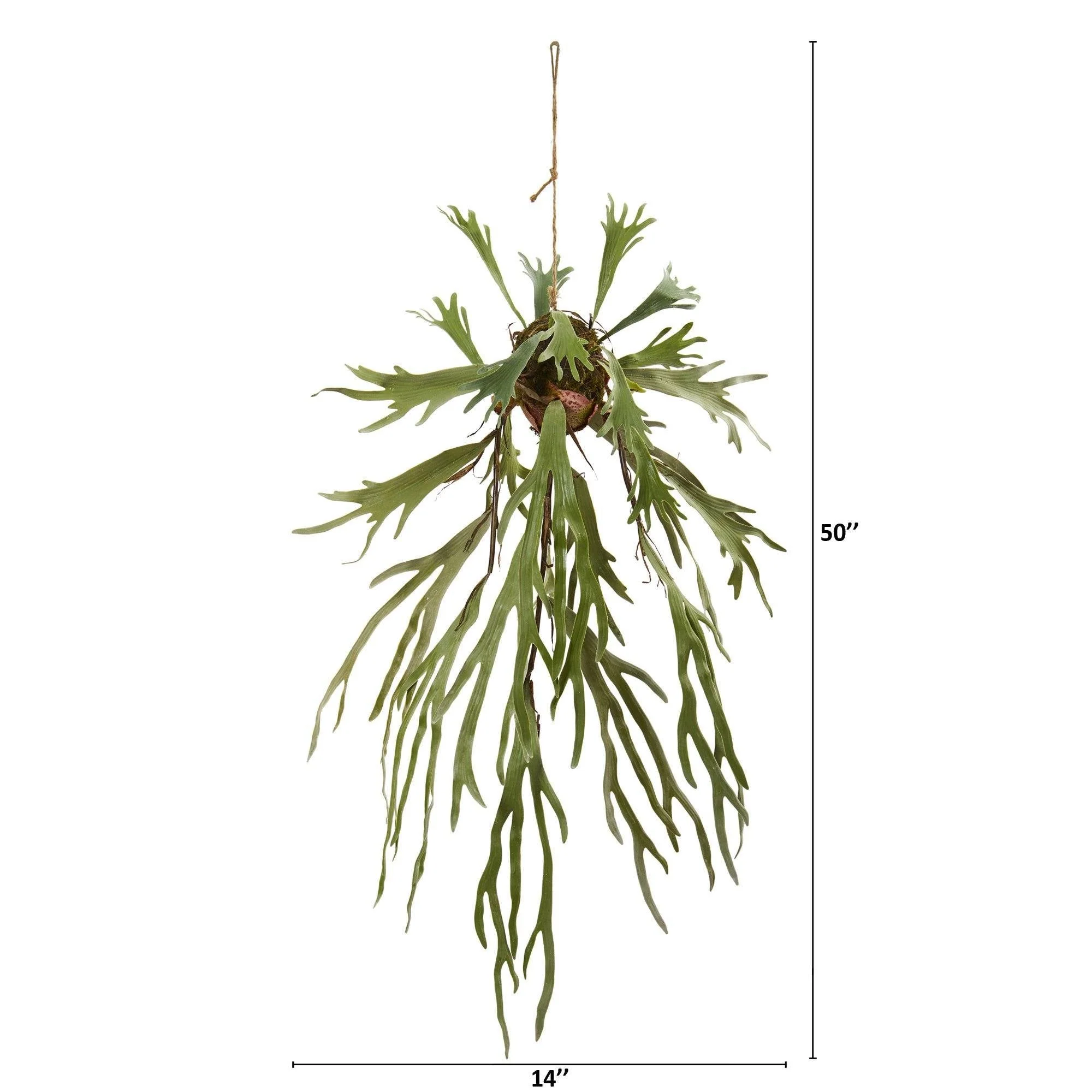 50” Staghorn Artificial Hanging Plant - Image 2