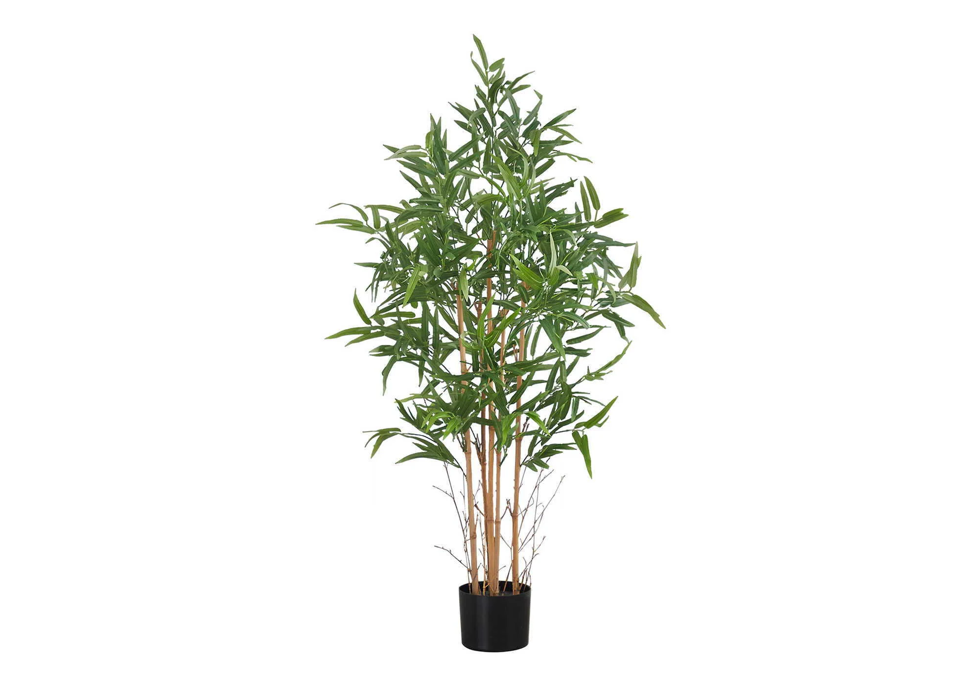 50" Tall, Artificial Plant, Bamboo Tree, Indoor, Faux, Fake, Floor, Greenery, Potted, Decorative - Green / Black - Image 3
