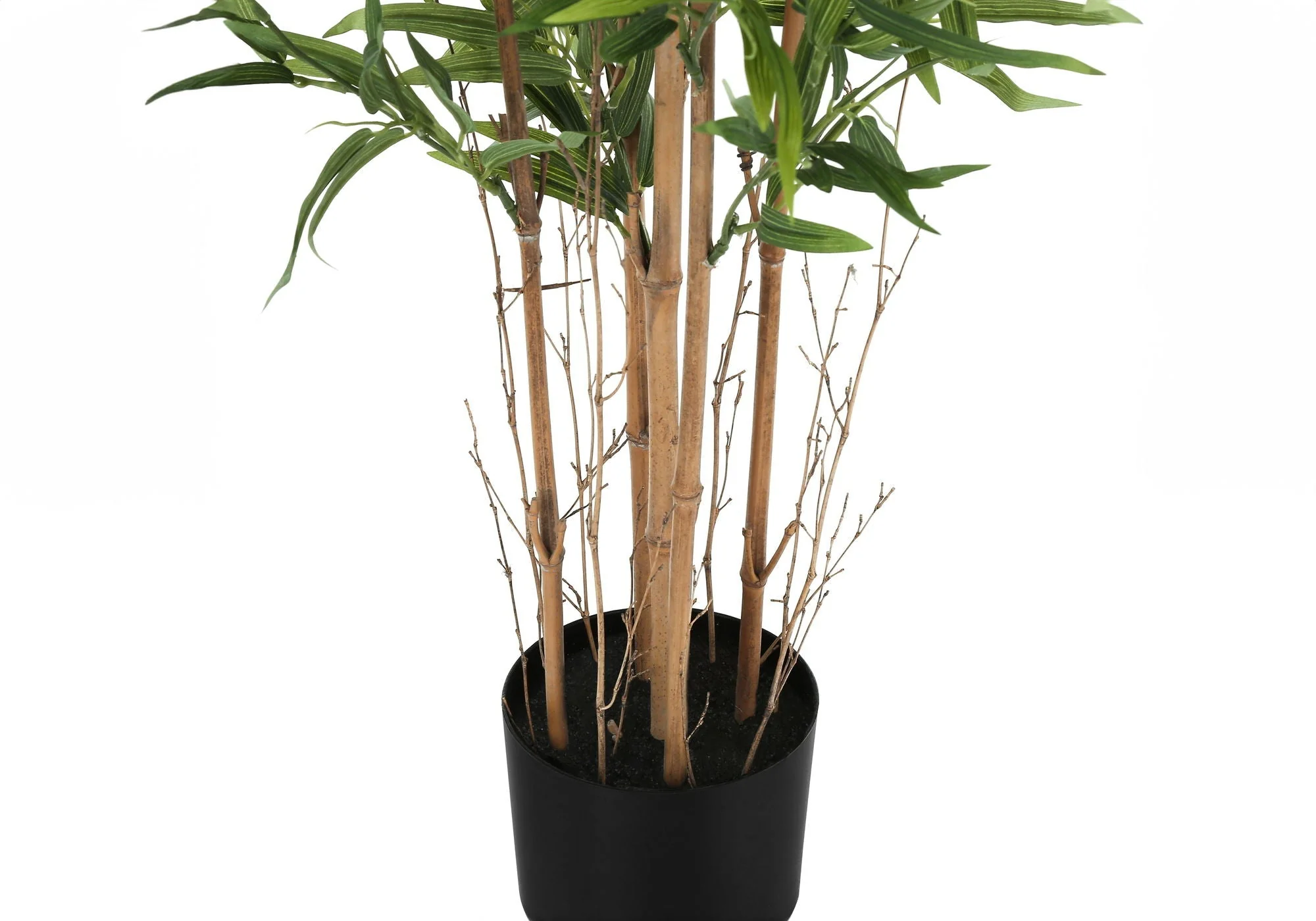 50" Tall, Artificial Plant, Bamboo Tree, Indoor, Faux, Fake, Floor, Greenery, Potted, Decorative - Green / Black - Image 4