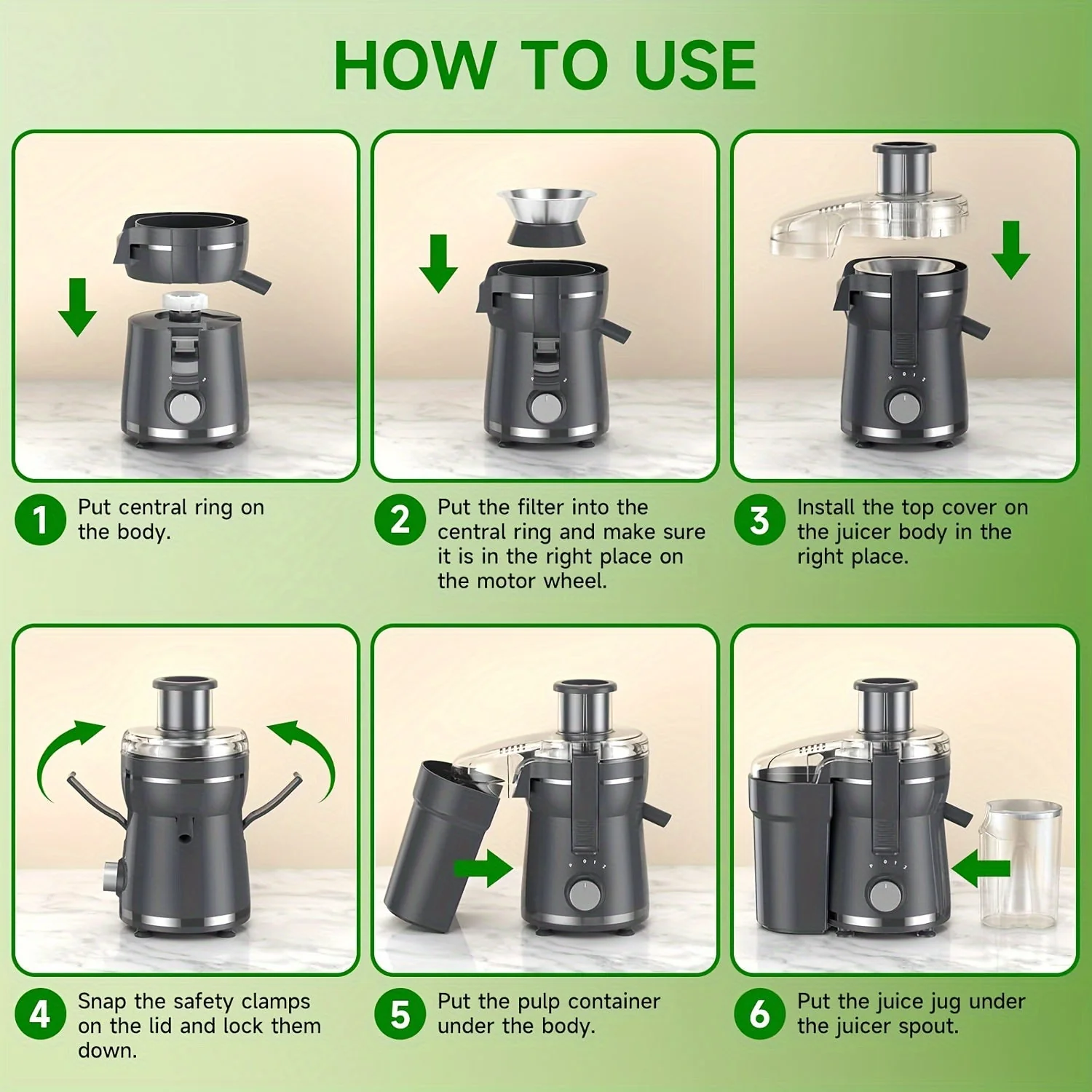 500W Juicer Machine for Fruits & Veggies – Wide Mouth, Stainless Steel, Easy Clean - Image 8