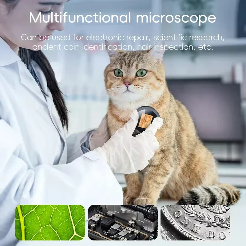 500X Digital Microscope 2 Inch IPS Screen Handheld Magnifier with LED - Image 2