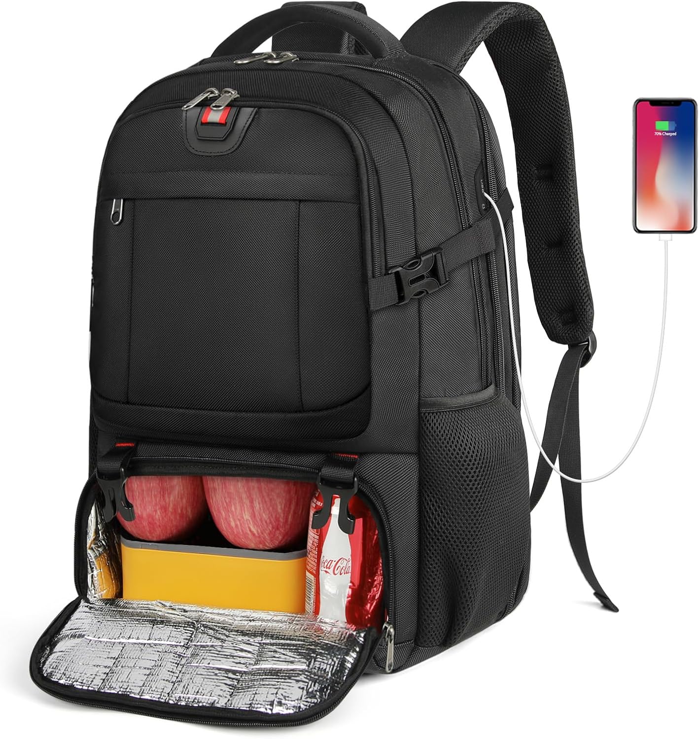 50L Travel Laptop Backpack 17.3 Inch TSA Waterproof with Insulated Compartment USB - Image 7