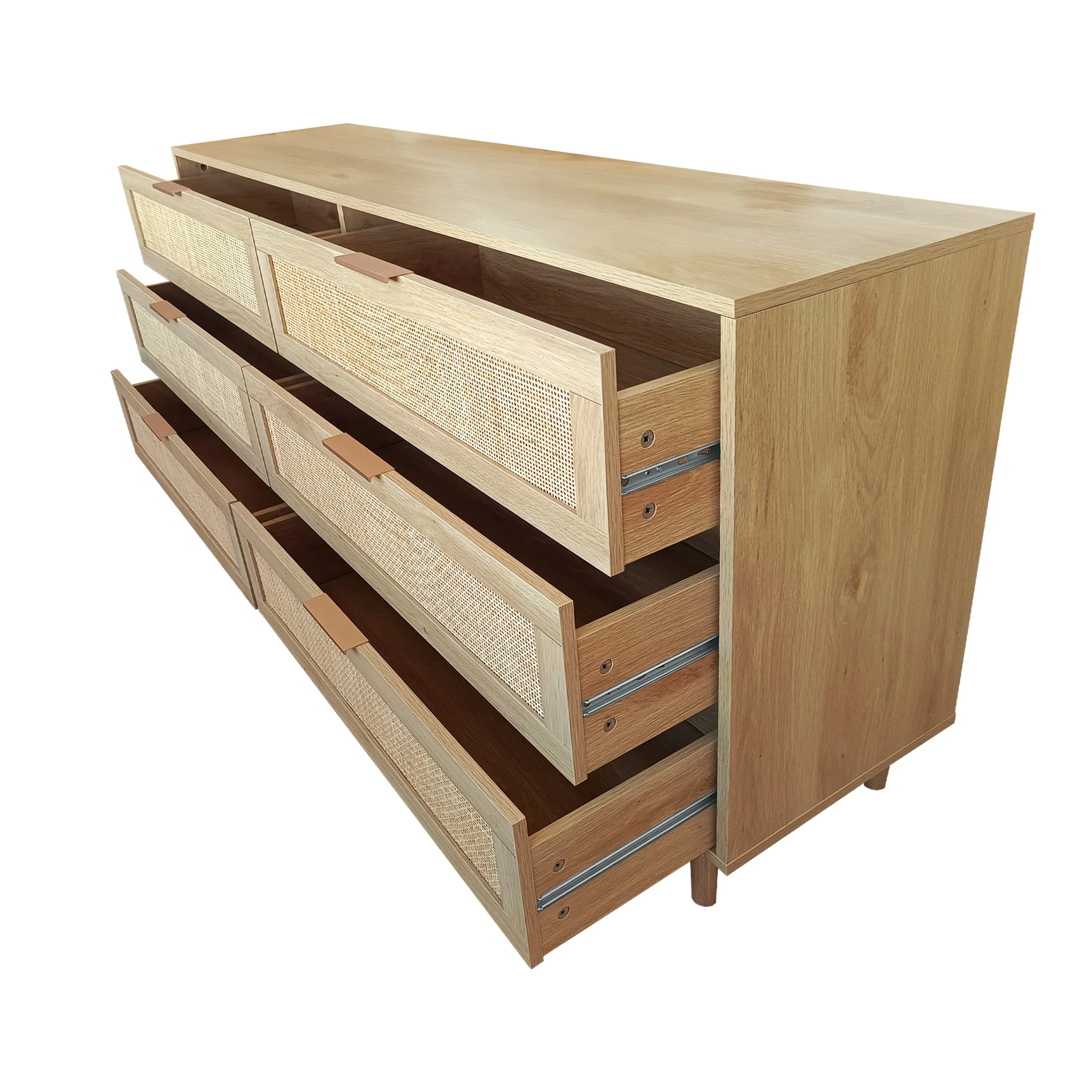 51.18' 6-Drawers Rattan Storage Cabinet - Image 7