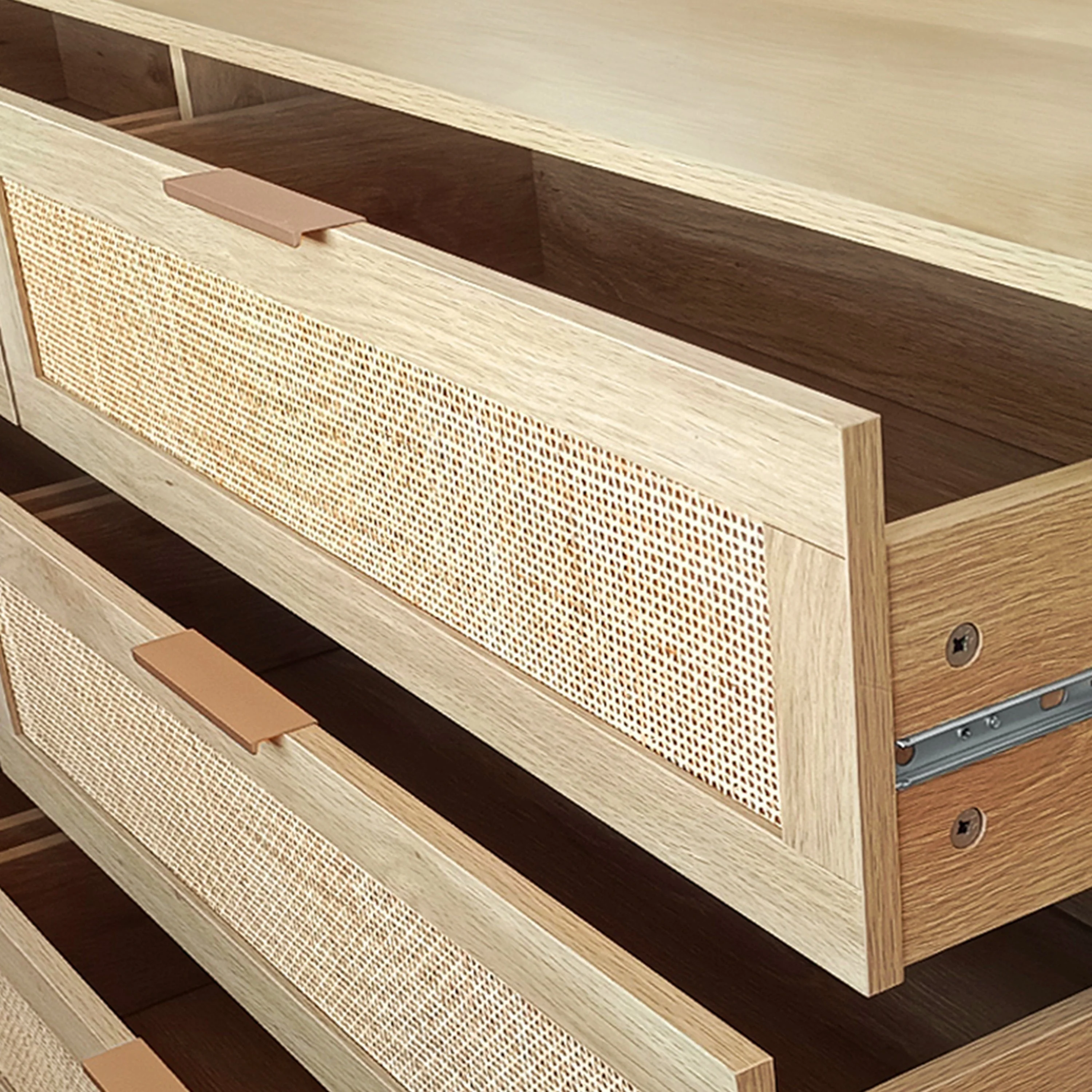 51.18' 6-Drawers Rattan Storage Cabinet - Image 8