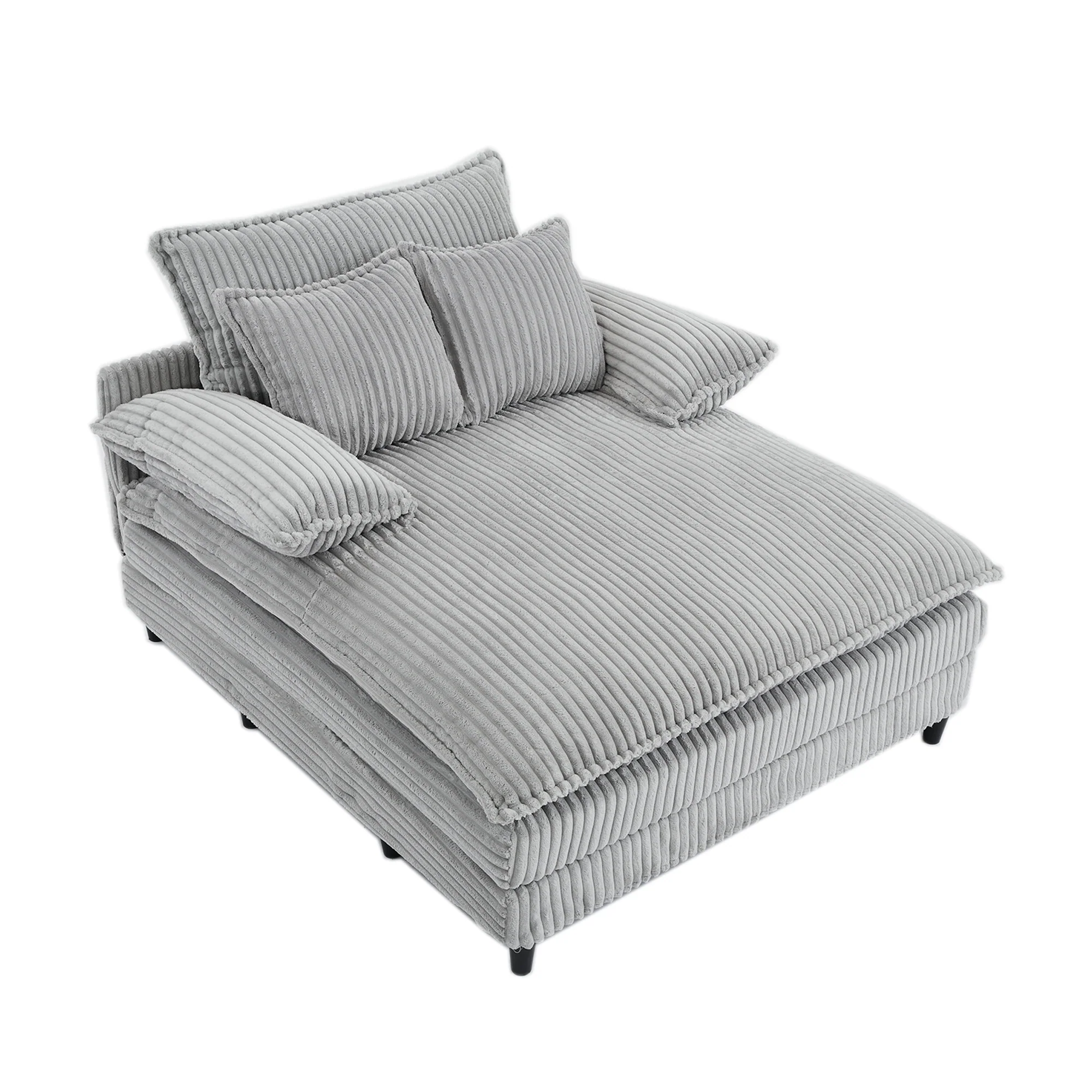 54.75" W Oversized Corduroy Chaise Lounge Chair