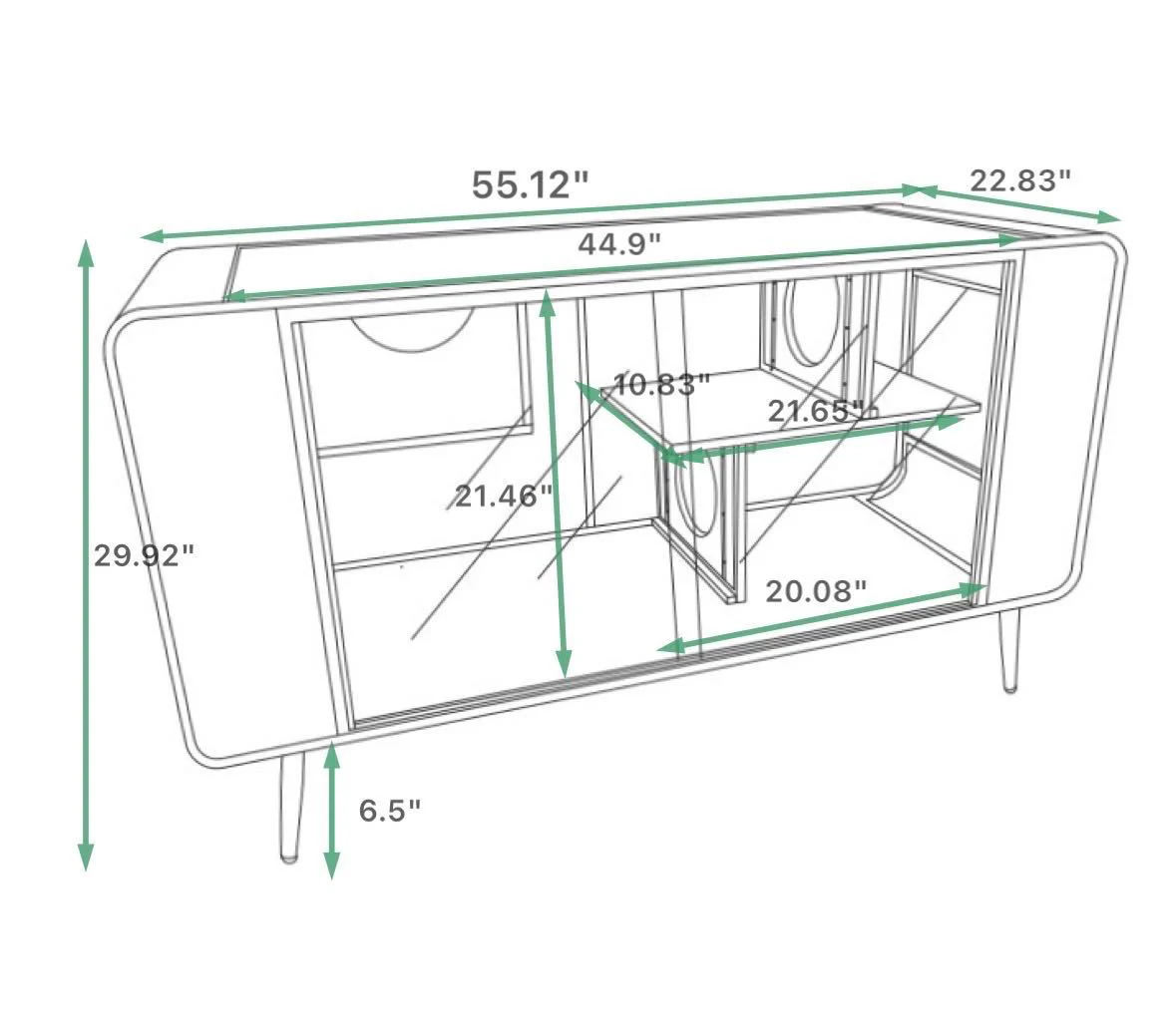 55.12' Spacious Cat House with Tempered Glass (White) - Image 5