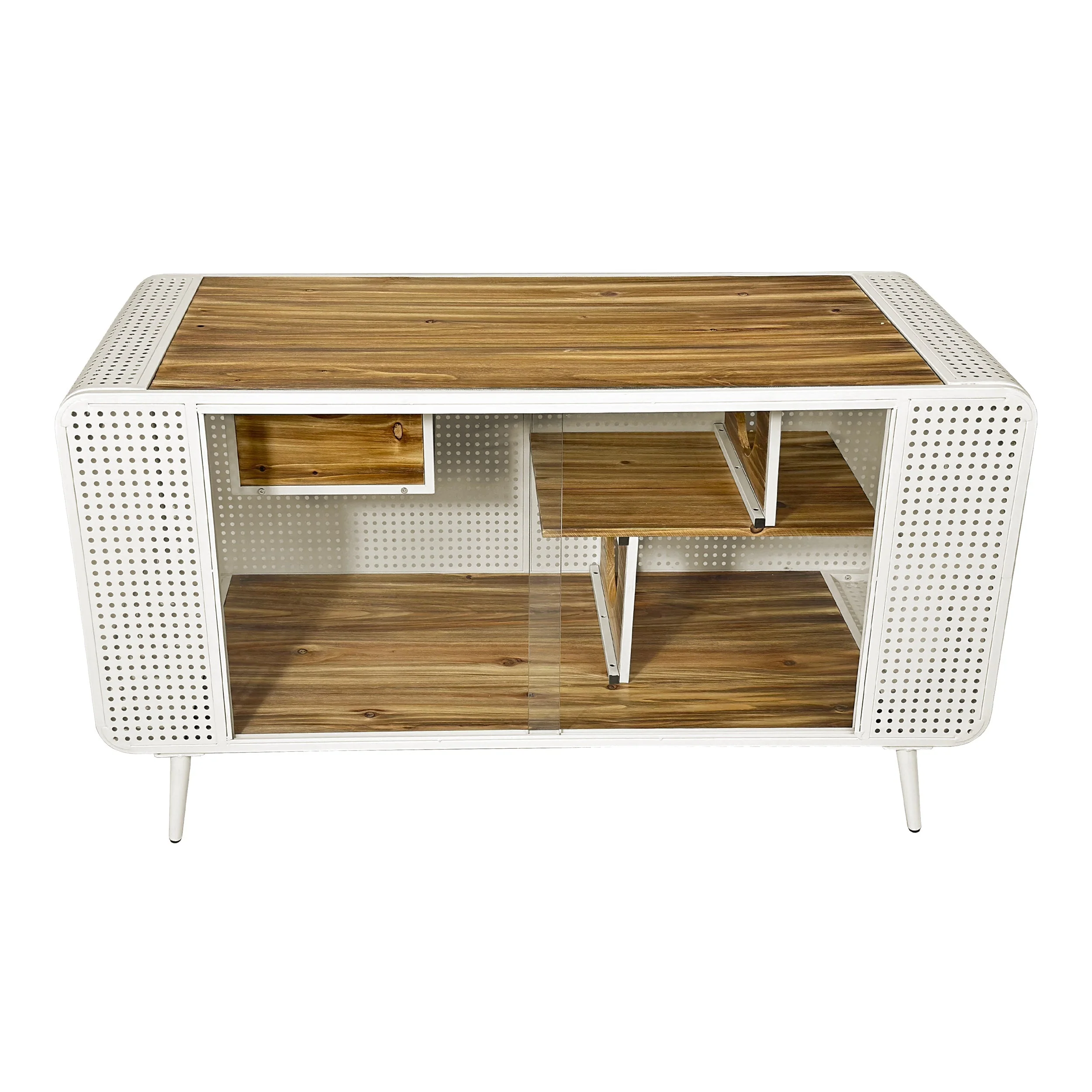 55.12' Spacious Cat House with Tempered Glass (White) - Image 8
