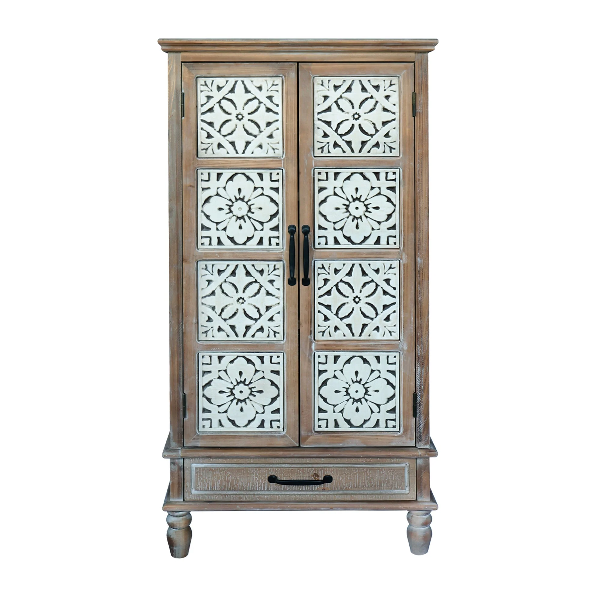 55.12" Tall Tower Storage Cabinet - Rustic Fir Wood Pantry - Image 4