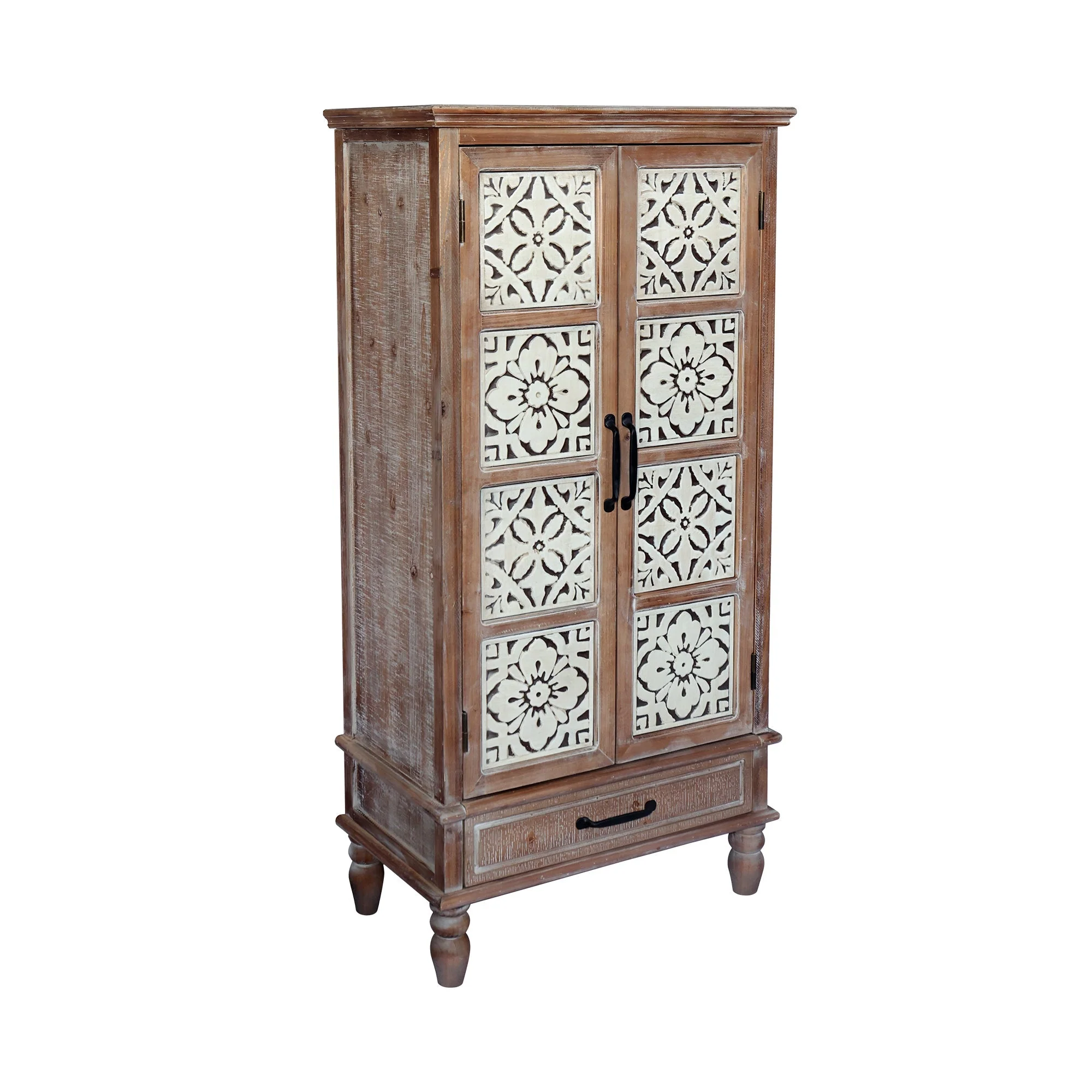 55.12" Tall Tower Storage Cabinet - Rustic Fir Wood Pantry - Image 5